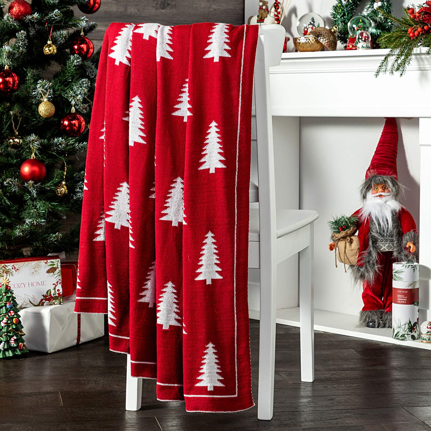 Плед Abete rosso, красный