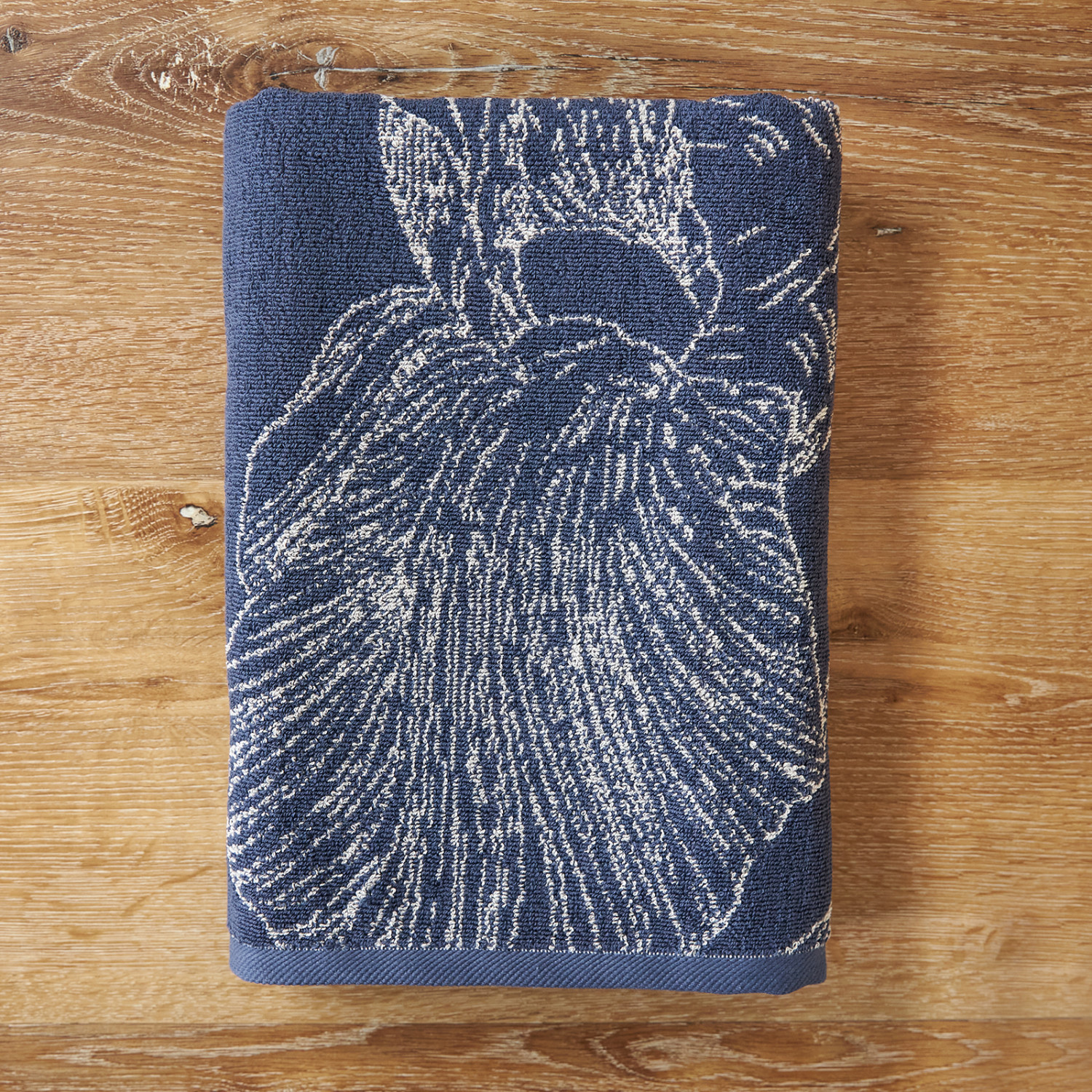 Полотенце махровое Duality, синее - фото № 3