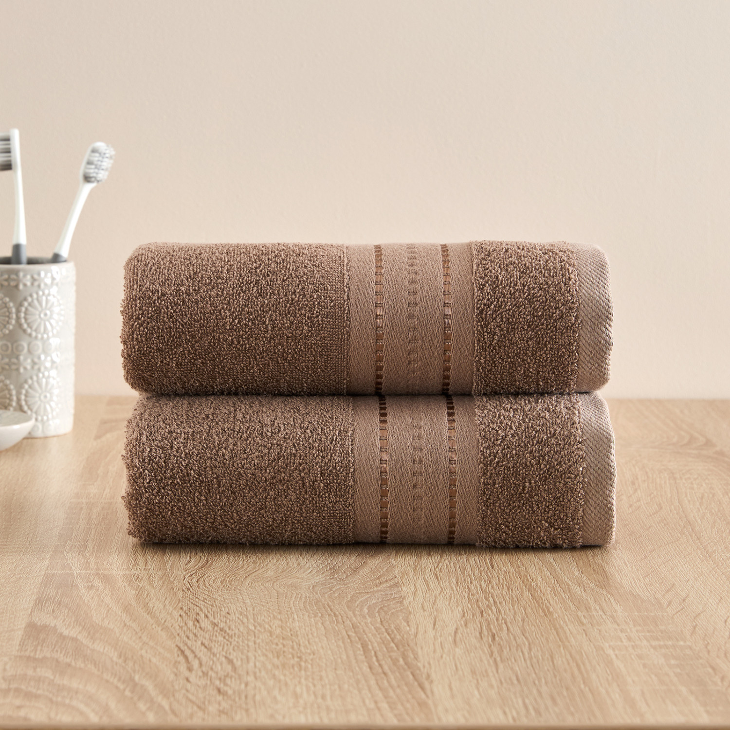 Комплект махровых полотенец Базена/Basena, капучино I - фото № 3