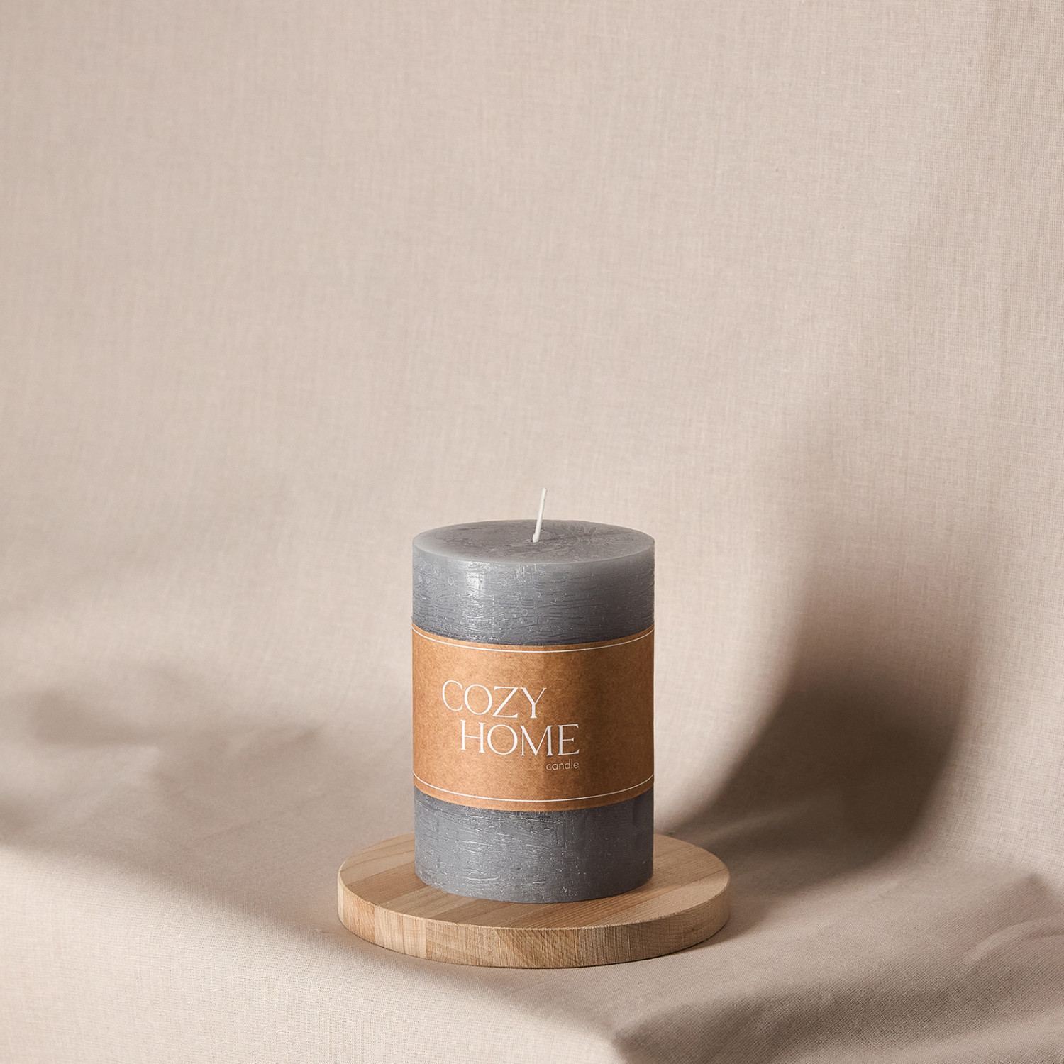 Свеча Fiamma классическая, серая - фото № 2