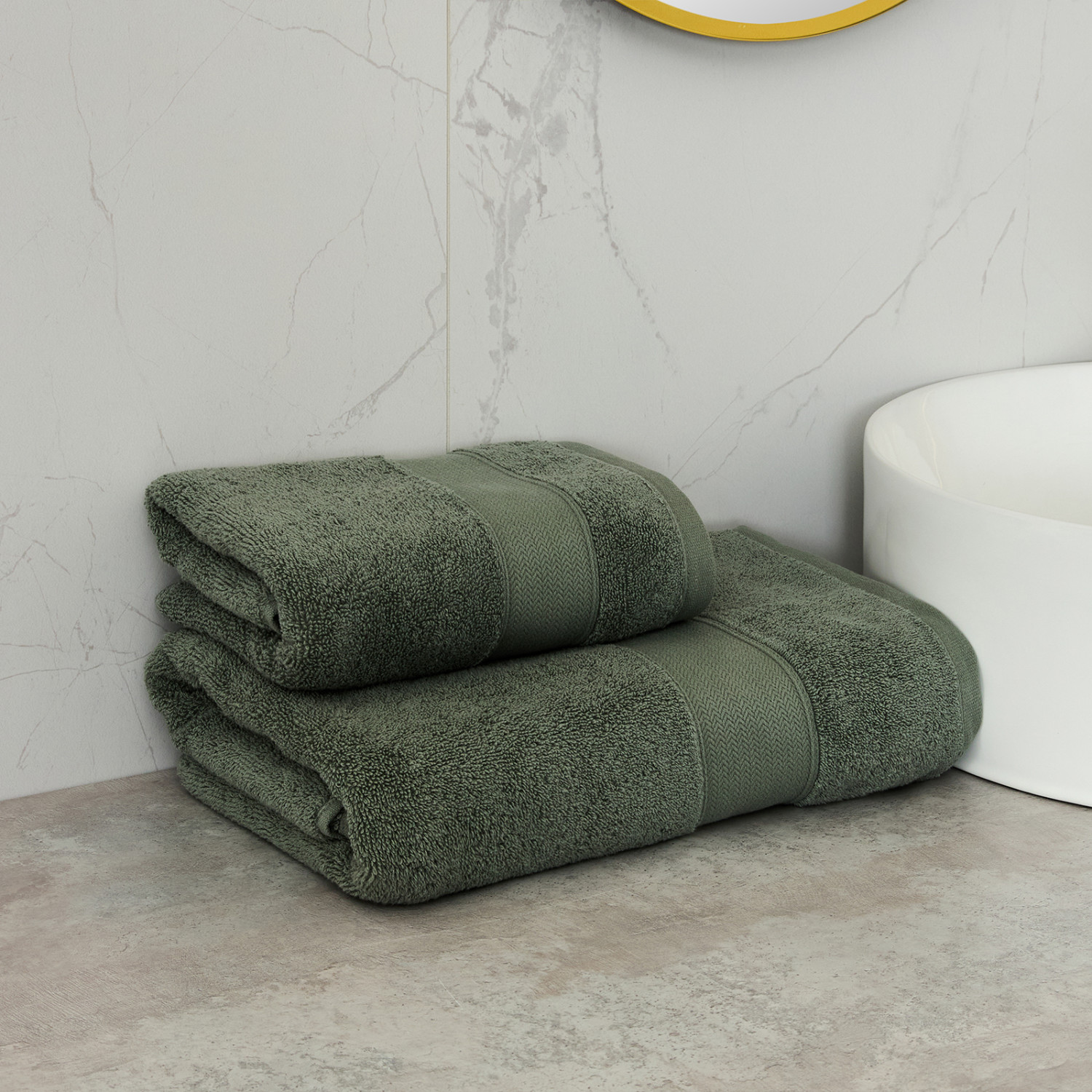 Полотенце махровое Лорд/Lordy, зеленое - фото № 7