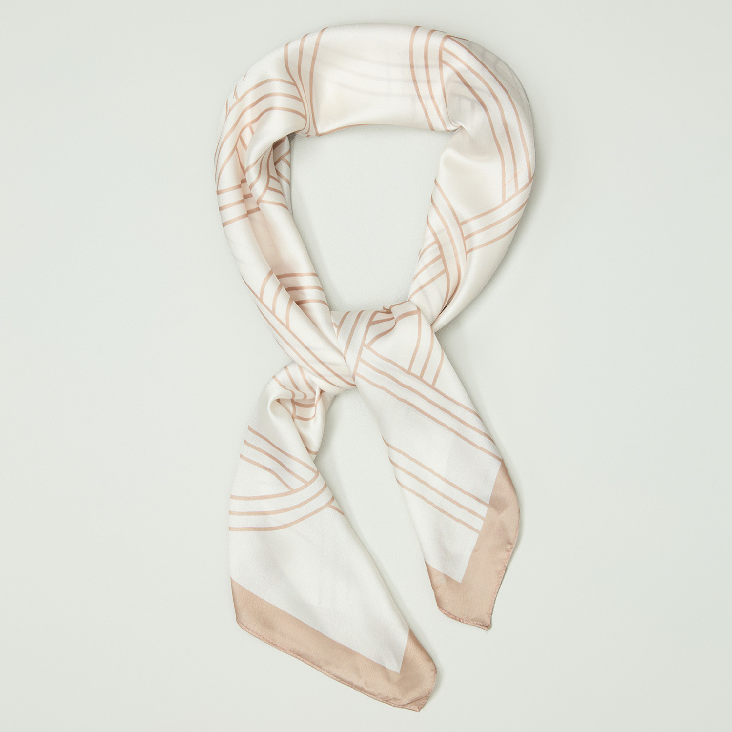 Платок шейный Divina, бежевый II - фото № 11