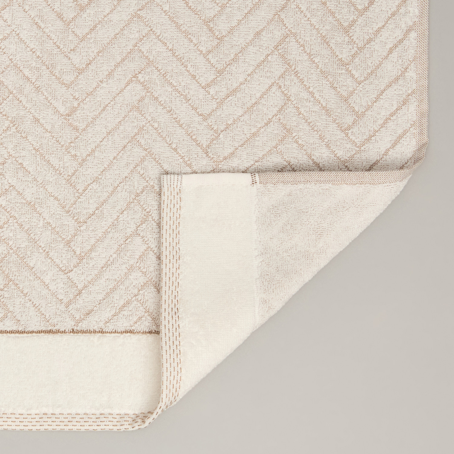 Полотенце махровое Casetta, бежевое - фото № 5