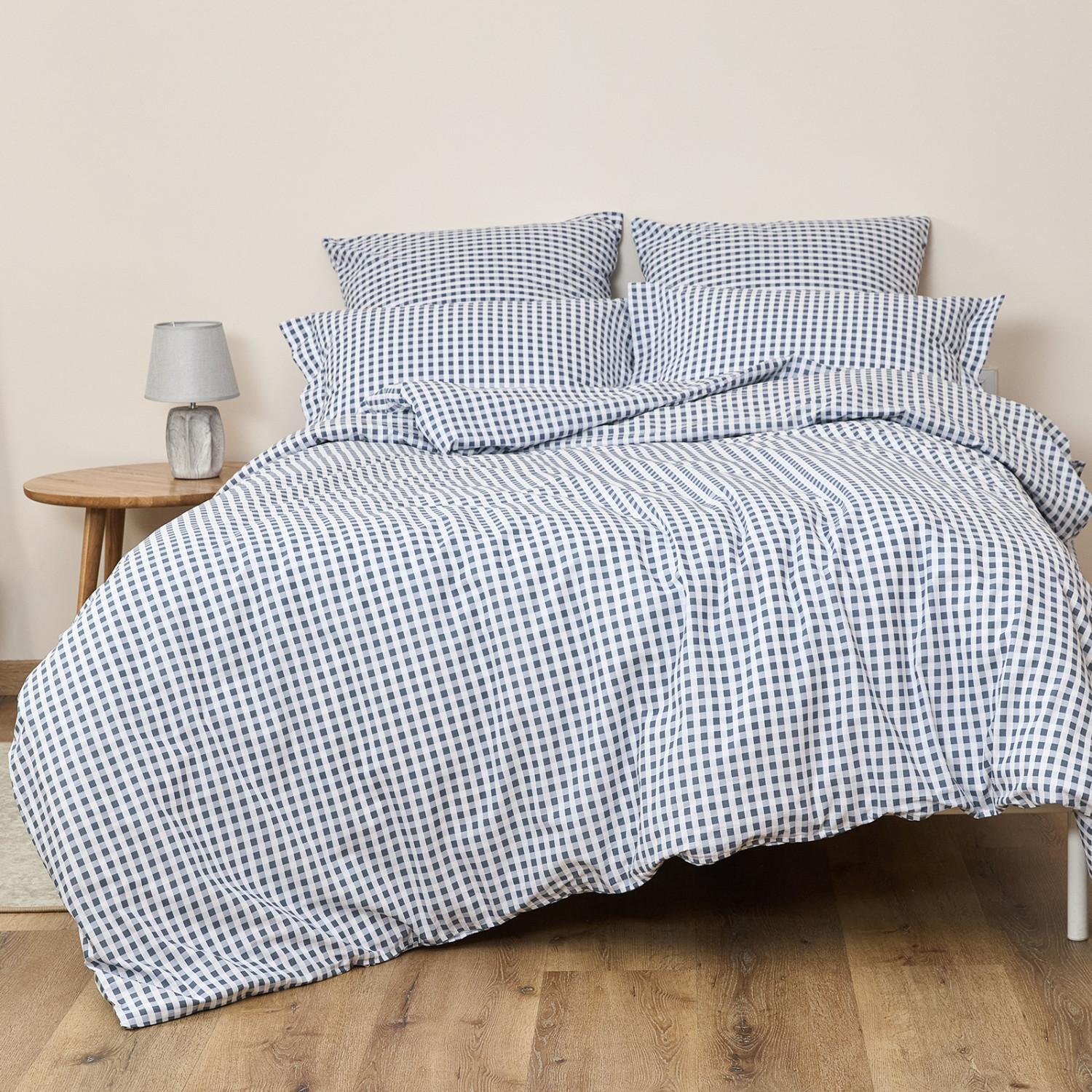 Постельное белье полукомплект Vichy, серо-голубое - фото № 8