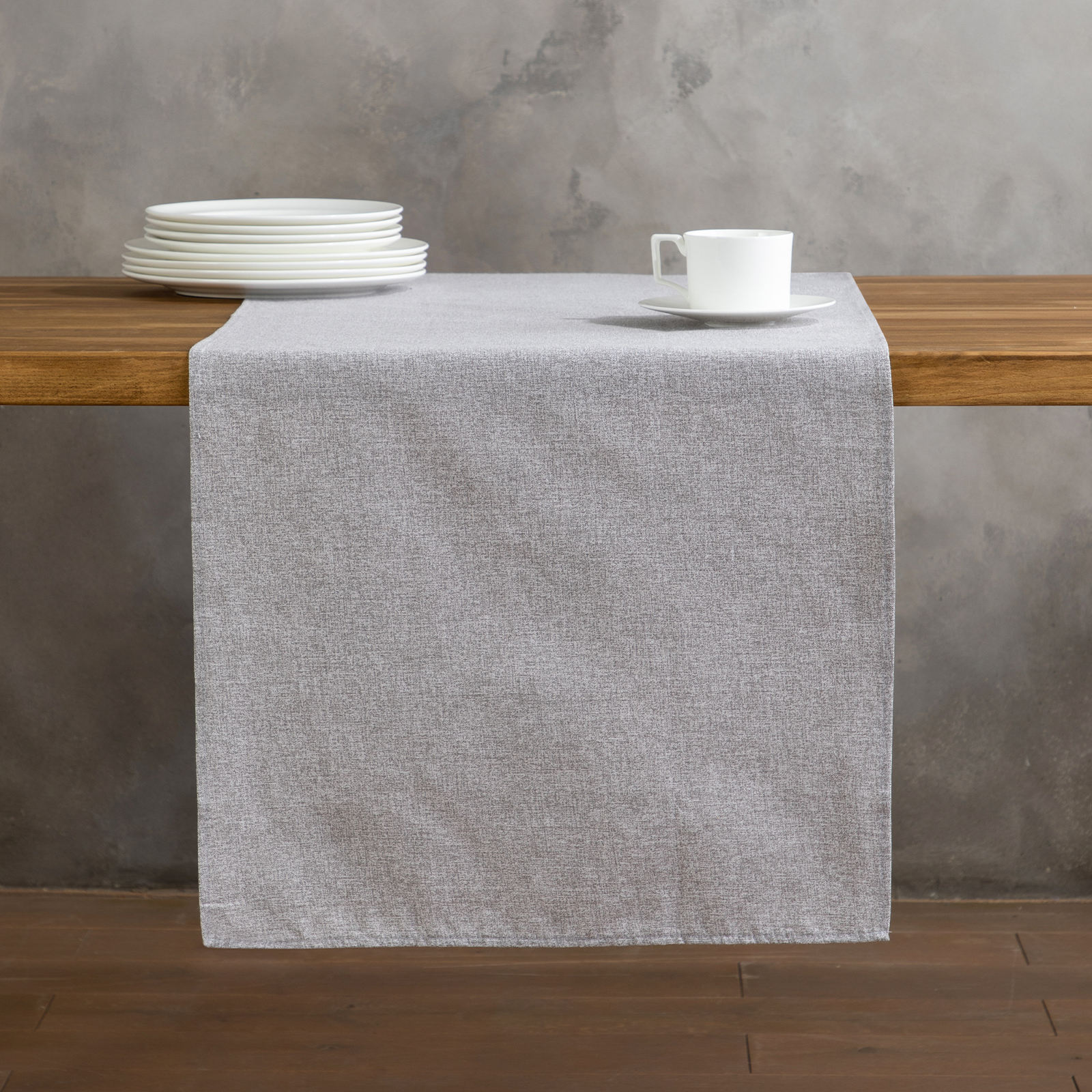 Скатерть-дорожка Листья/Fogliame, серая