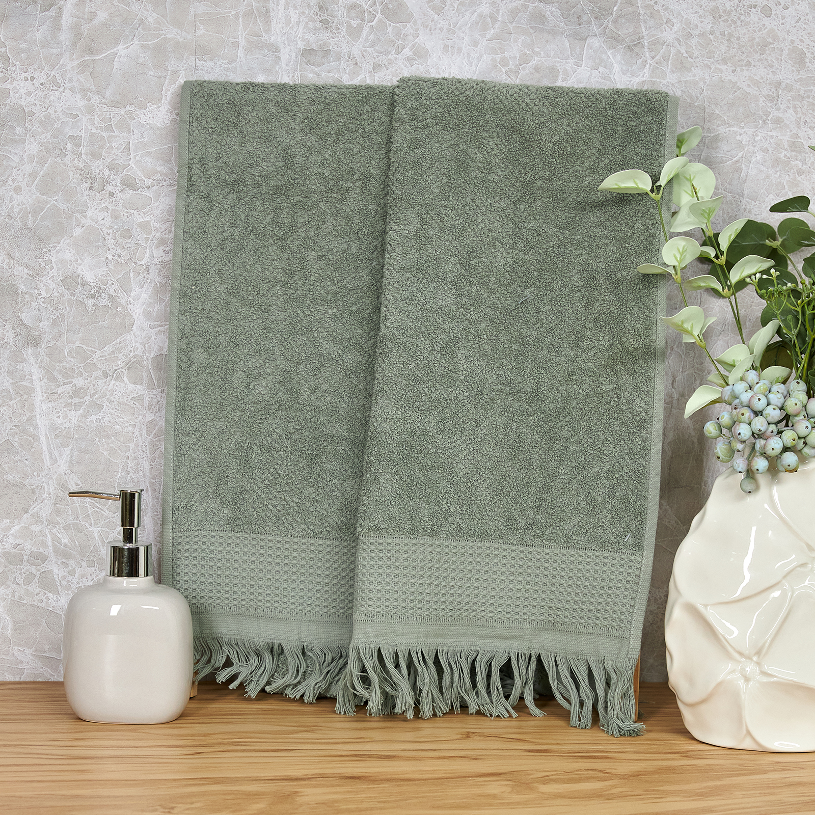 Полотенце махровое Finezza, зеленое махровое полотенце bahar powder пудровое для ног 50х90 см