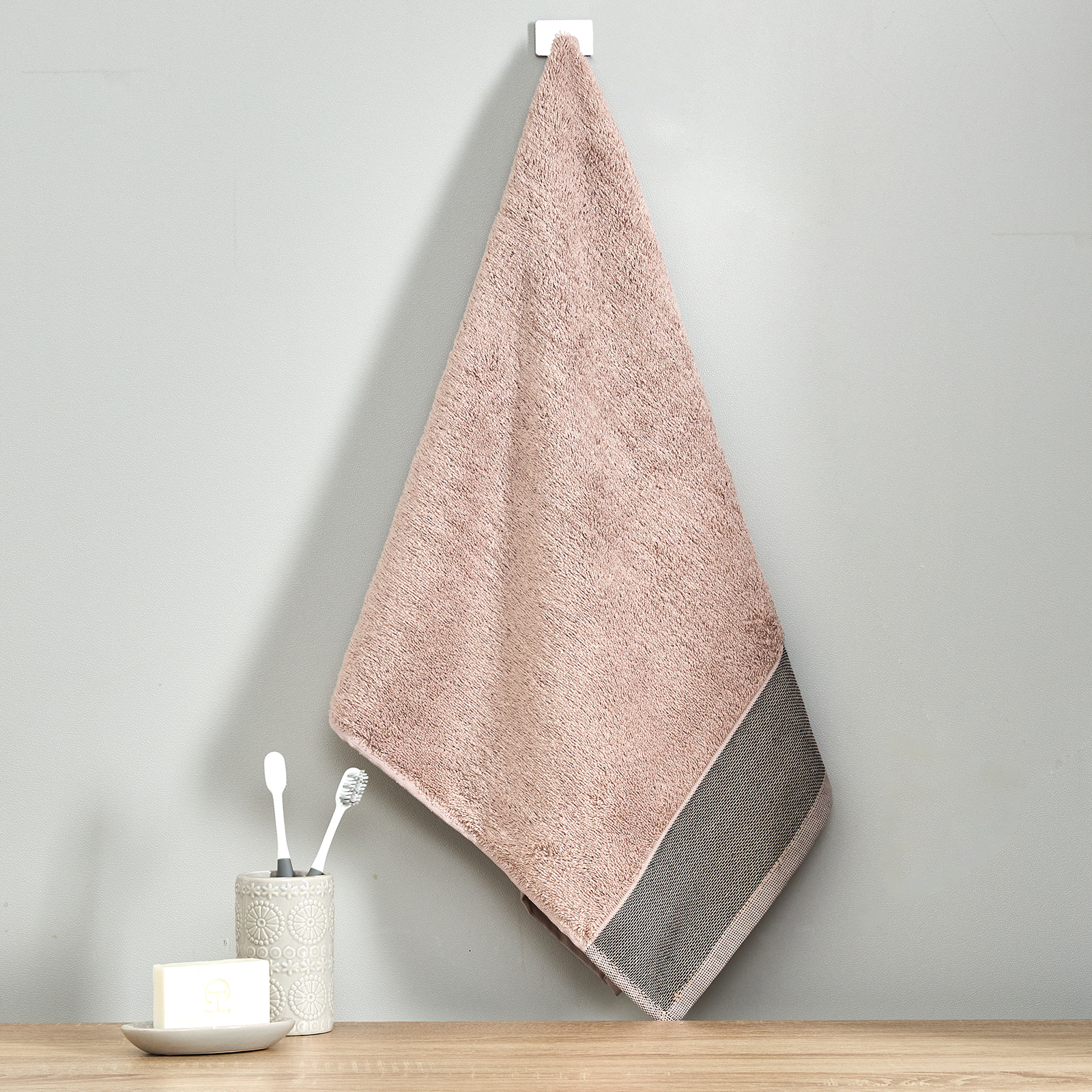 Полотенце махровое Giorgio, розовое махровое полотенце bahar powder пудровое для ног 50х90 см