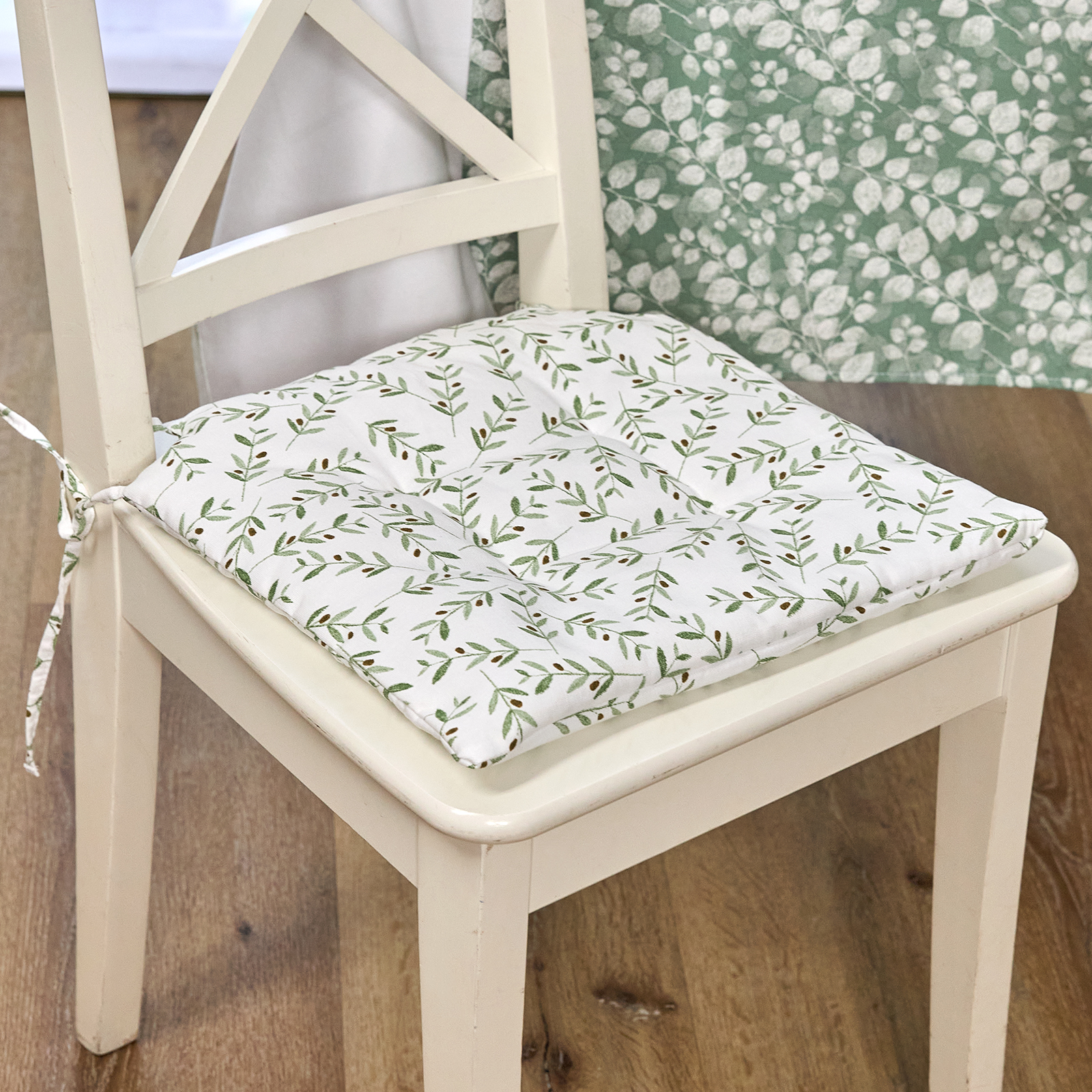 Подушка на стул Olives, 2 шт CozyHome, цвет зеленый, размер Один размер - фото 1