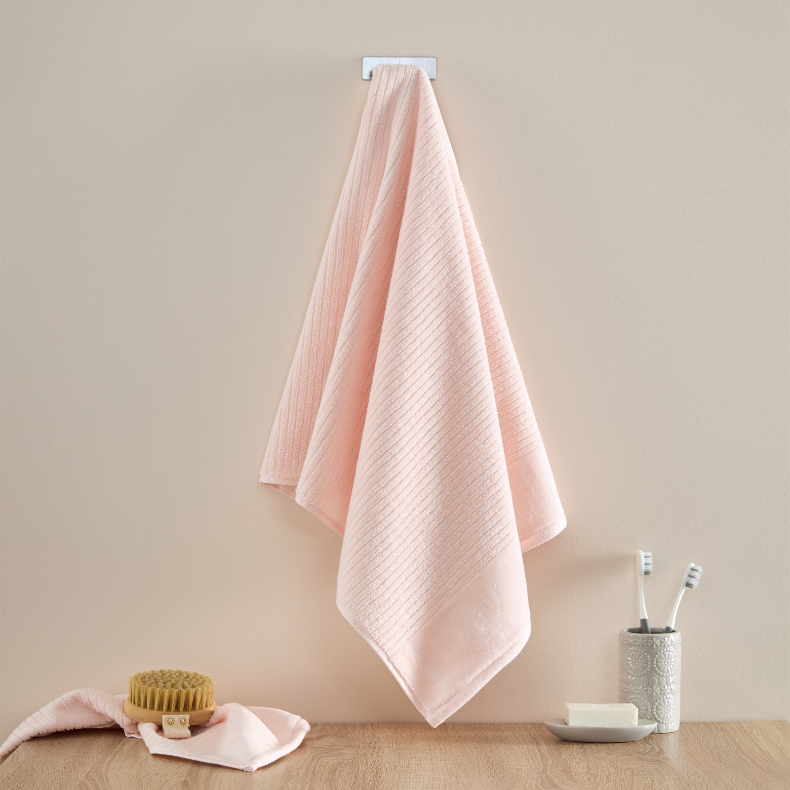 Полотенце махровое Vincenza, розовое махровое полотенце bahar powder пудровое для ног 50х90 см