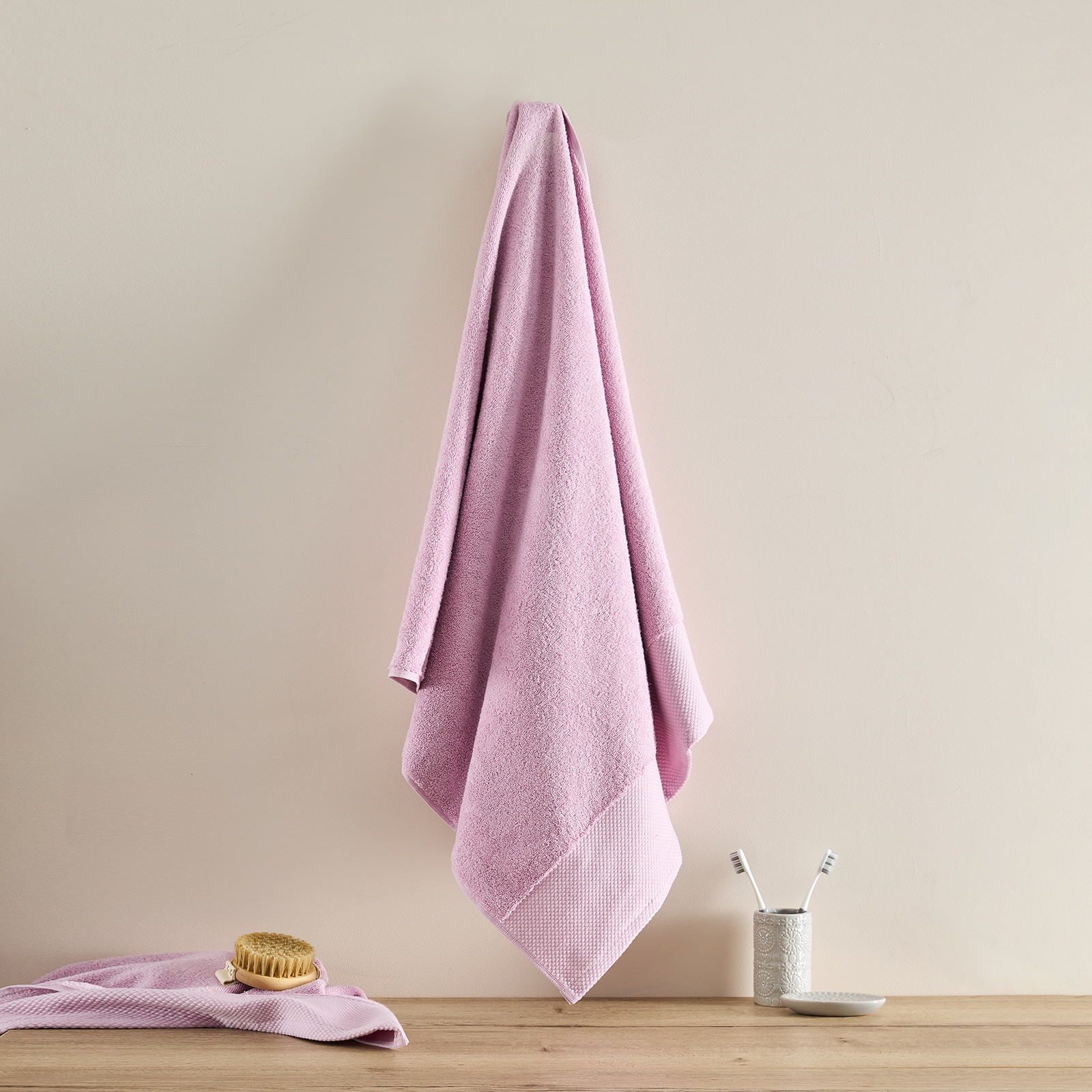 Полотенце махровое Strisce, розовое полотенце махровое mundotextil extra soft зелёное 70х140 см