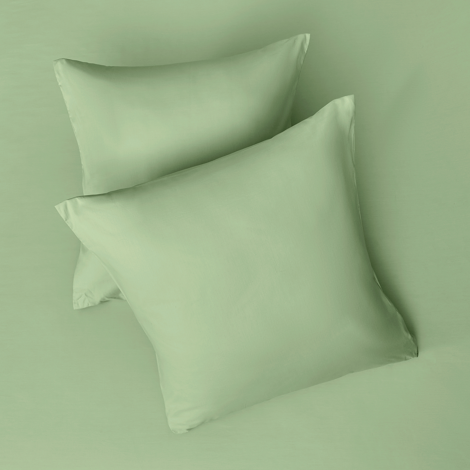 Комплект наволочек Smoke green CozyHome, цвет зеленый, размер 70х70 (2 шт.) - фото 1