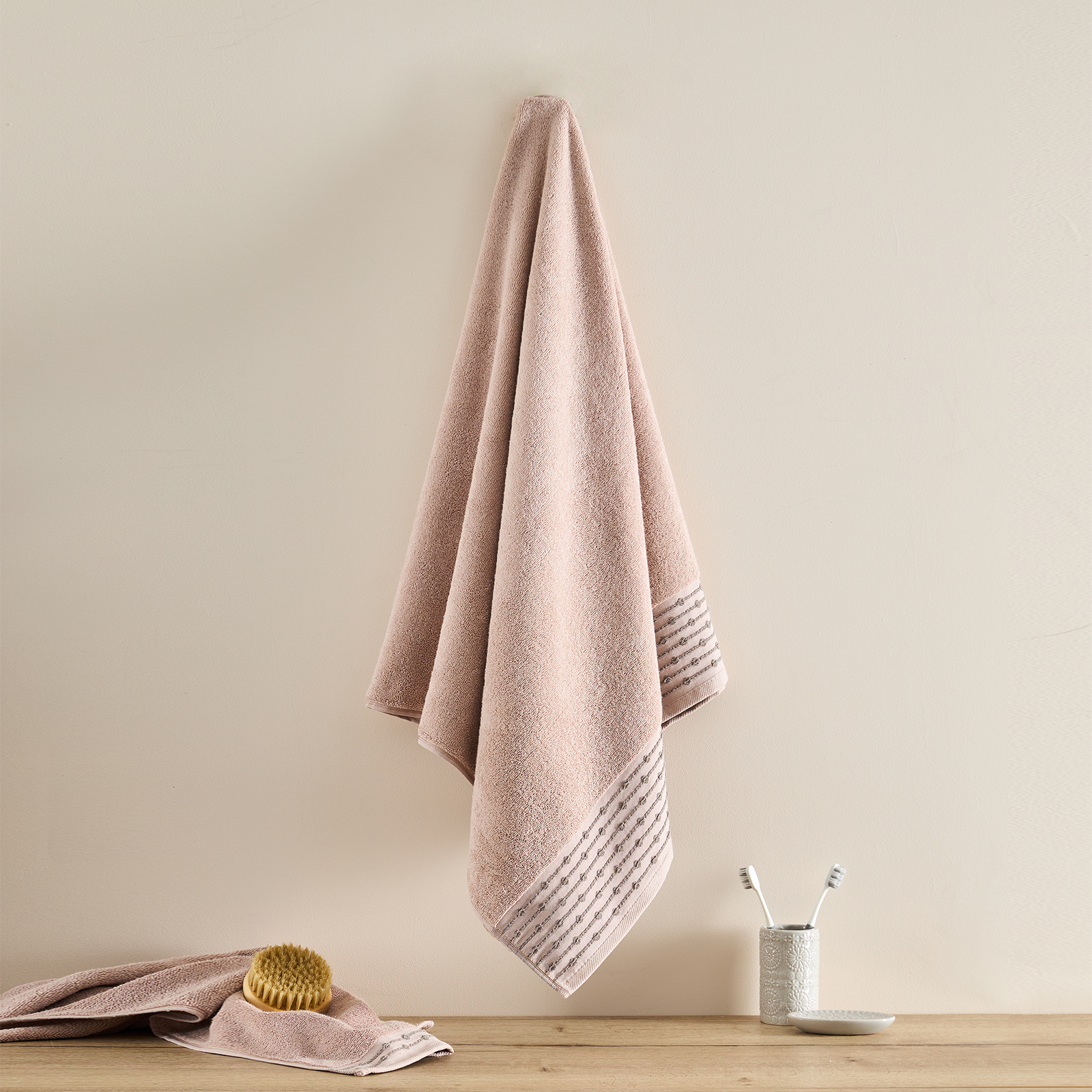 Полотенце махровое Punto, розовое полотенце махровое mundotextil extra soft зелёное 70х140 см