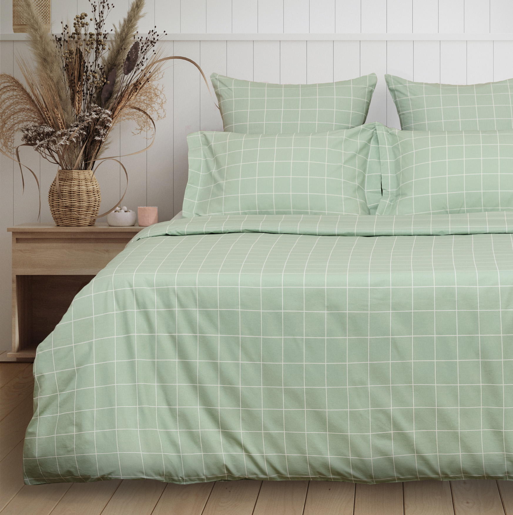 Постельное белье полукомплект Quadretti, зеленое постельное белье полукомплект argento