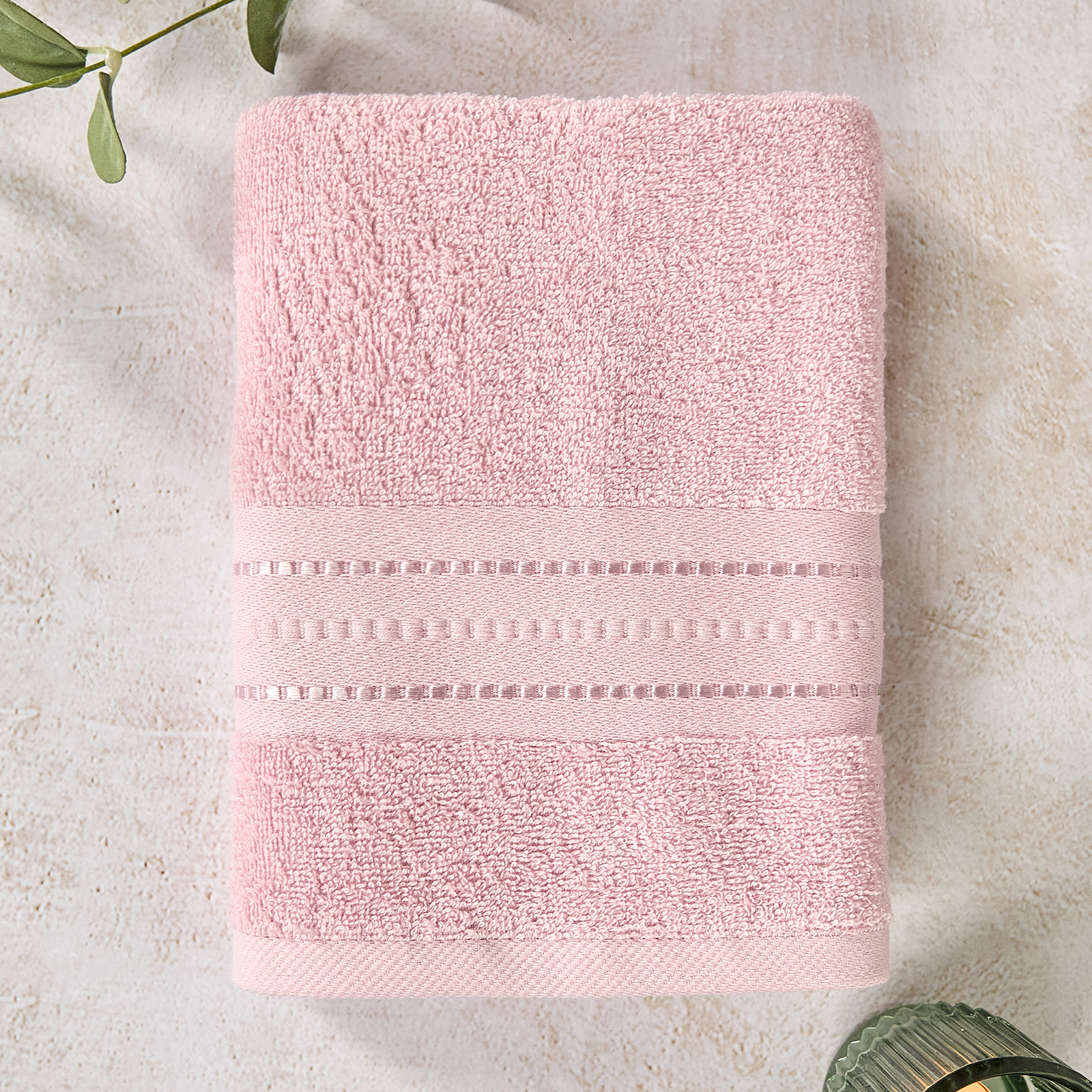 Полотенце махровое Basena, светло-розовое полотенце махровое 90 150