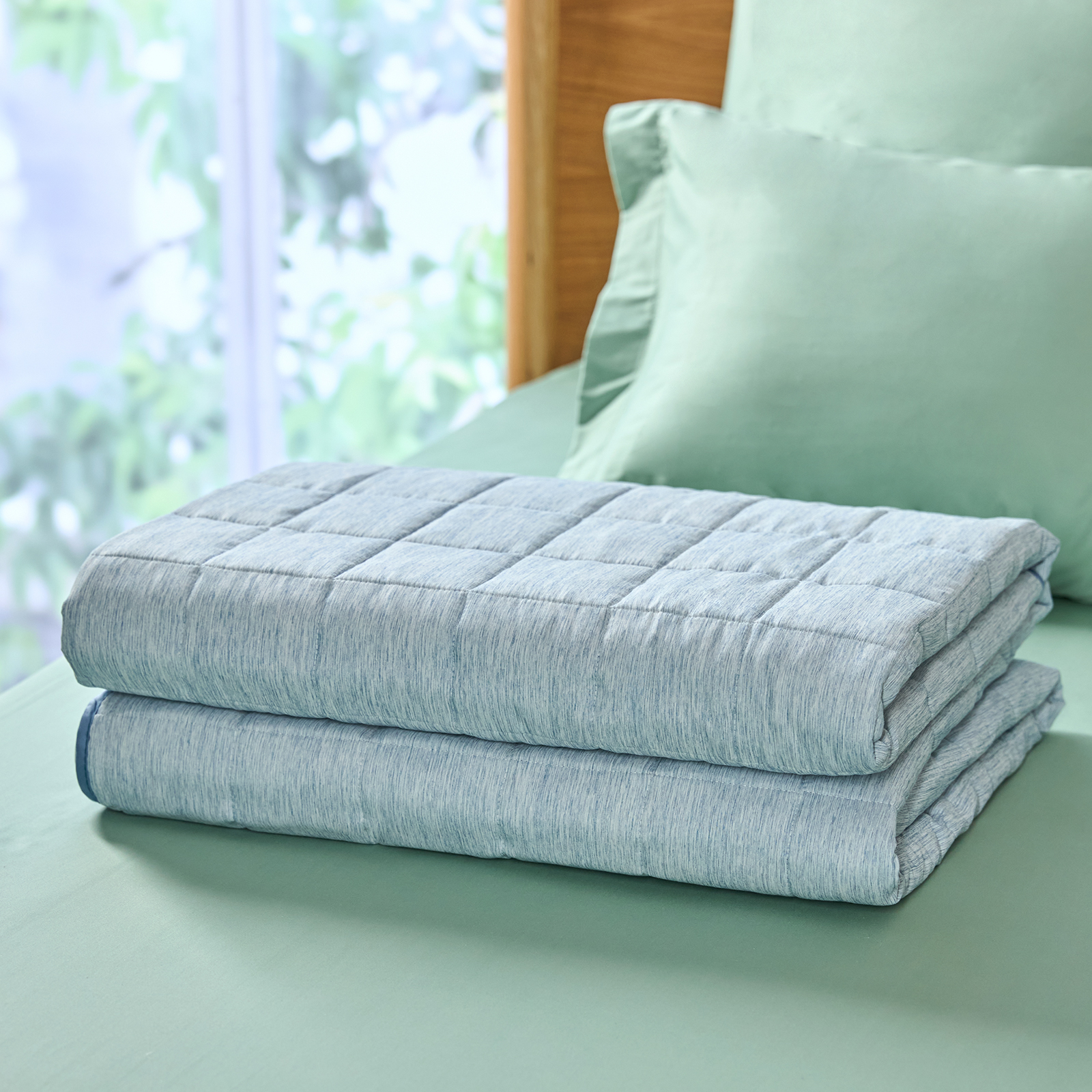 Одеяло стеганное окантованное Dolce sonno CozyHome, цвет индиго, размер Полутораспальный - фото 1