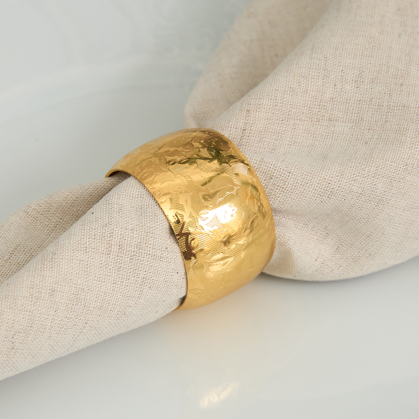 Набор колец для салфеток 4 шт. Gold pattern CozyHome, цвет золотой, размер Один размер - фото 1