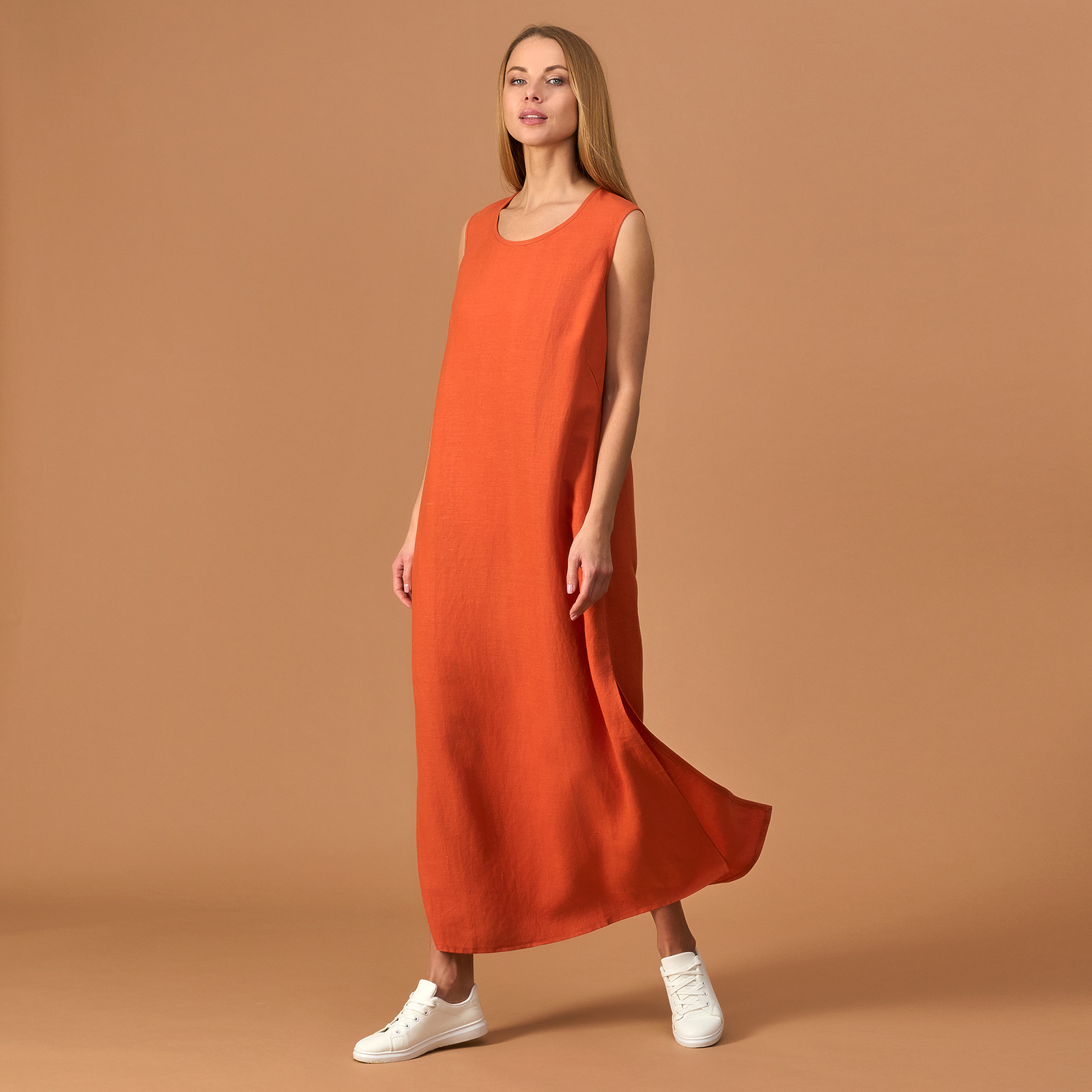 Платье Lino, оранжевое платье lino полынь