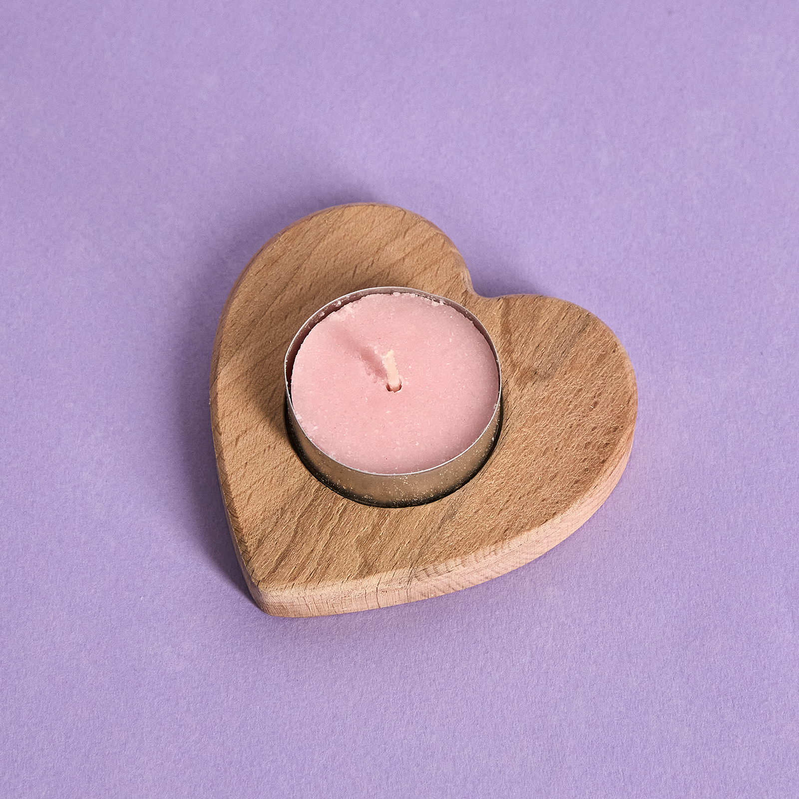 Подсвечник с розовой свечой Heartbeat декоративный подсвечник орех со свечой манго