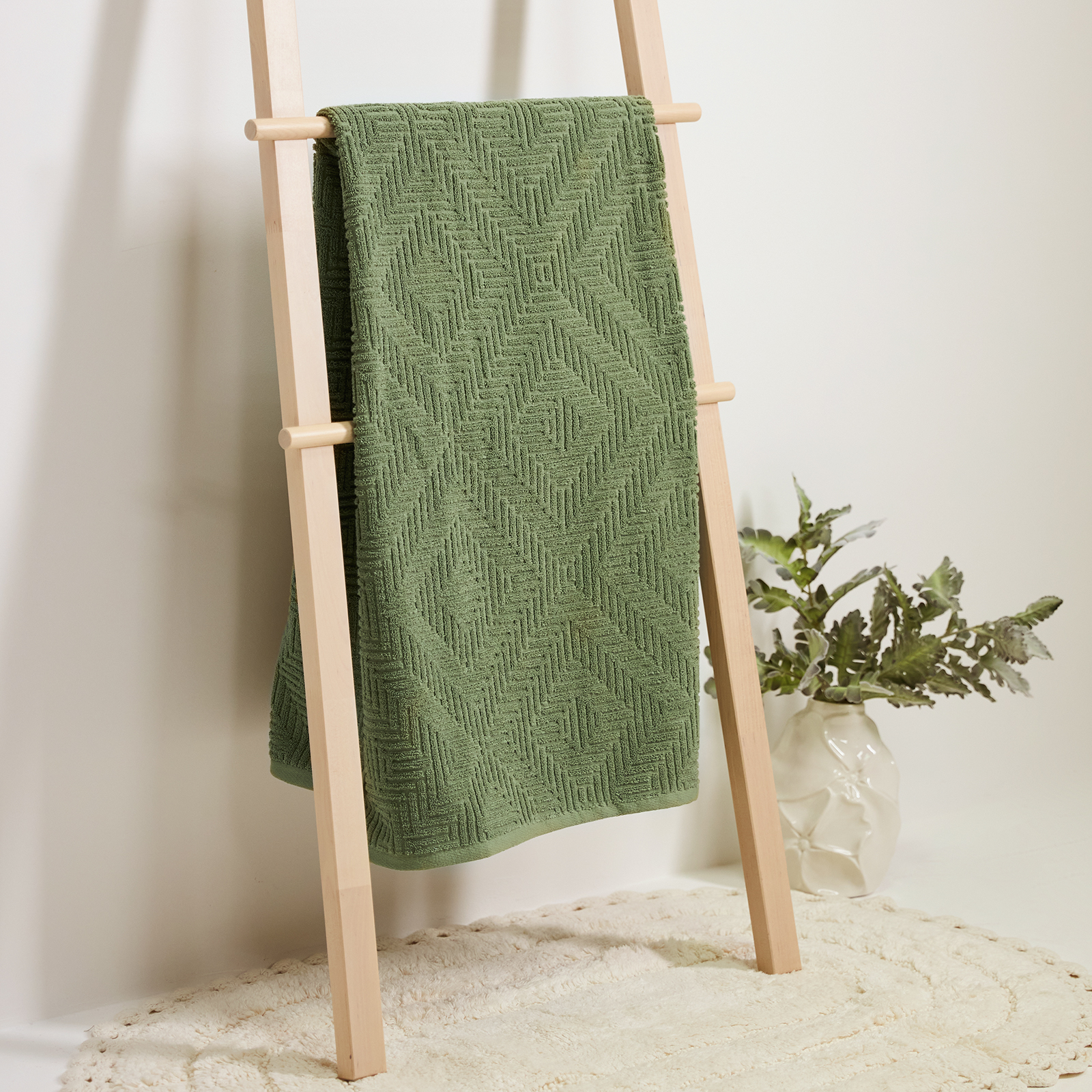 полотенце махровое finezza зеленое Полотенце махровое Scanalato, зеленое