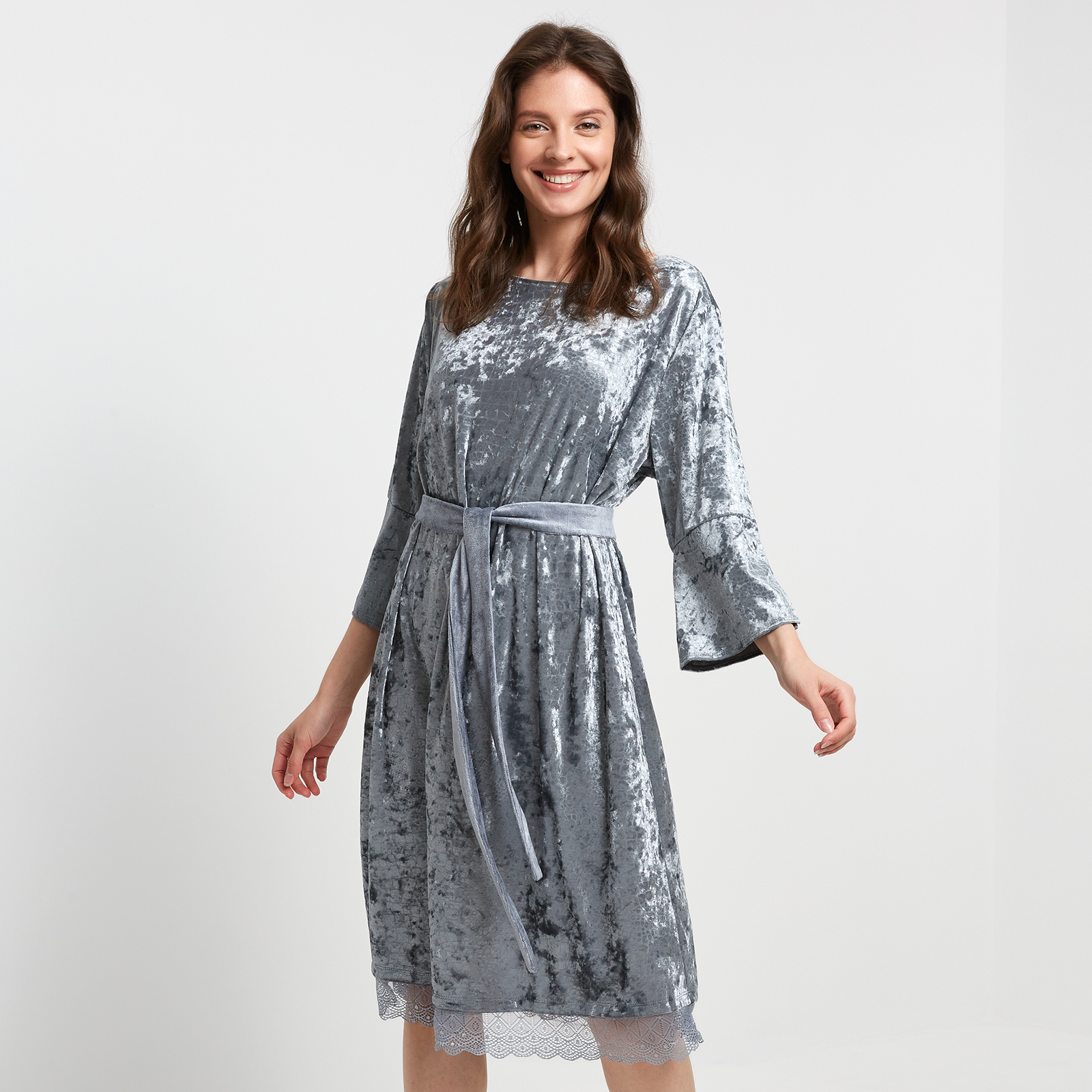 Платье Mia Cara CozyHome, цвет серый, размер 50-52