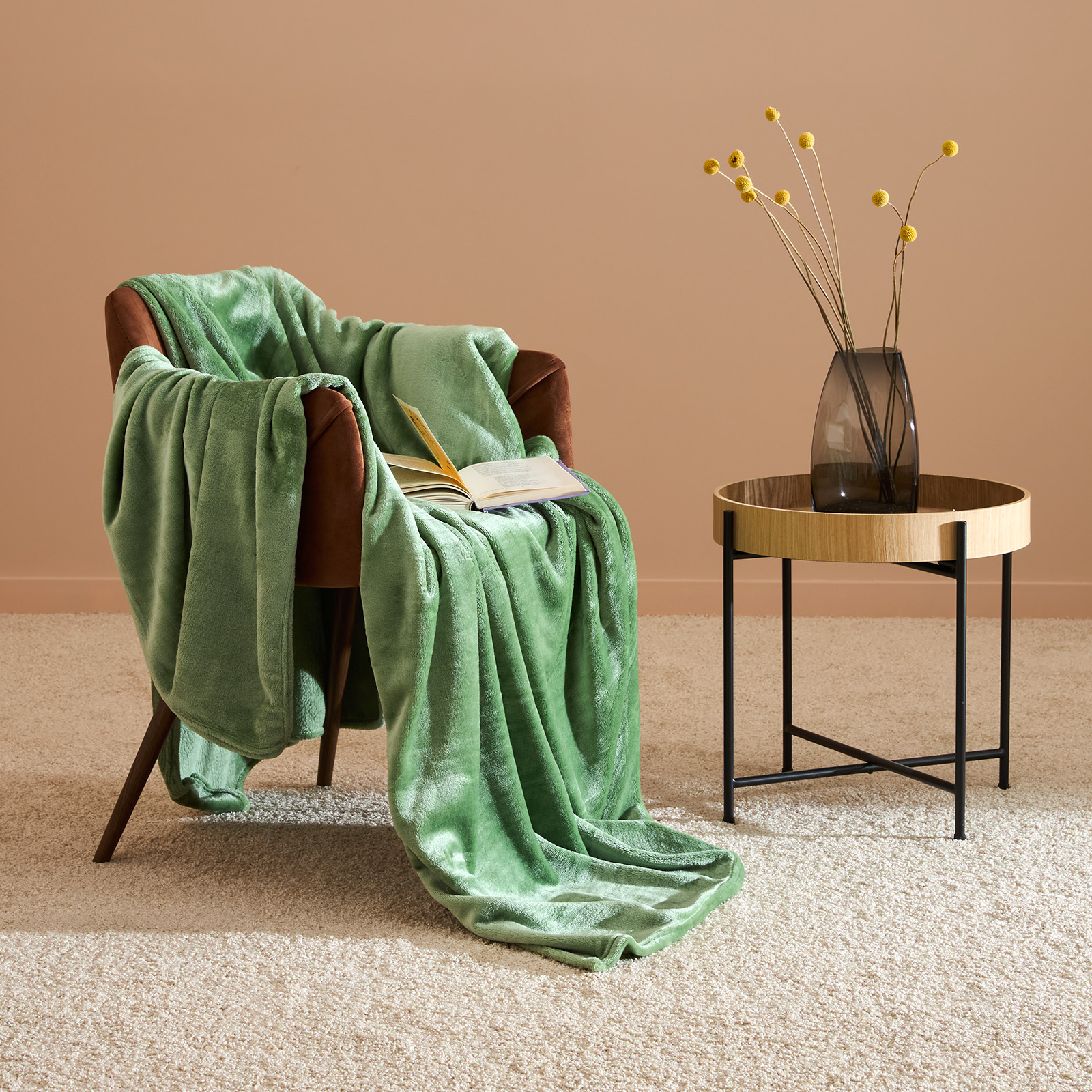 Плед Cipria, зеленый стул yoki пудровый зеленый велюр g108 62