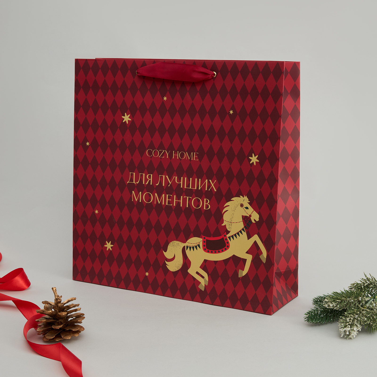 Пакет подарочный Cozy Home 35х10х35
