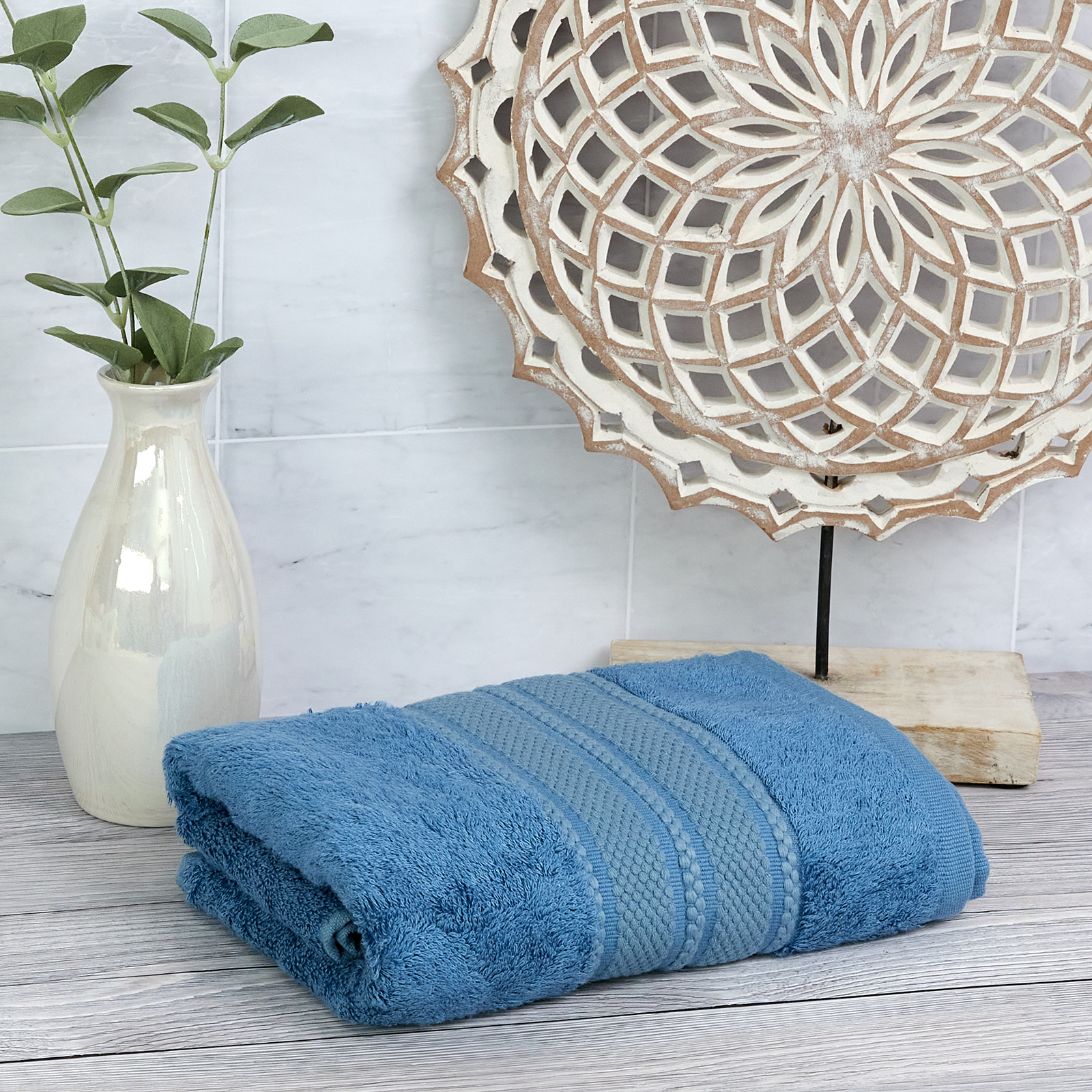 Полотенце махровое Cozy Bamboo, синее полотенца махровое 50х90 см