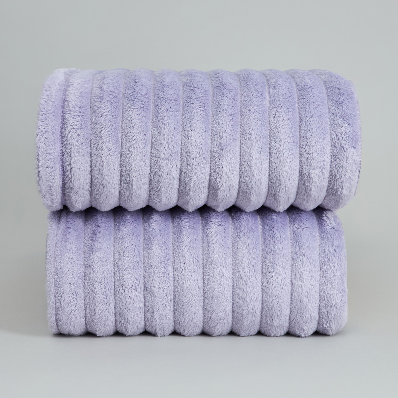 Плед Мягкая полоска/Soft strip, сирень