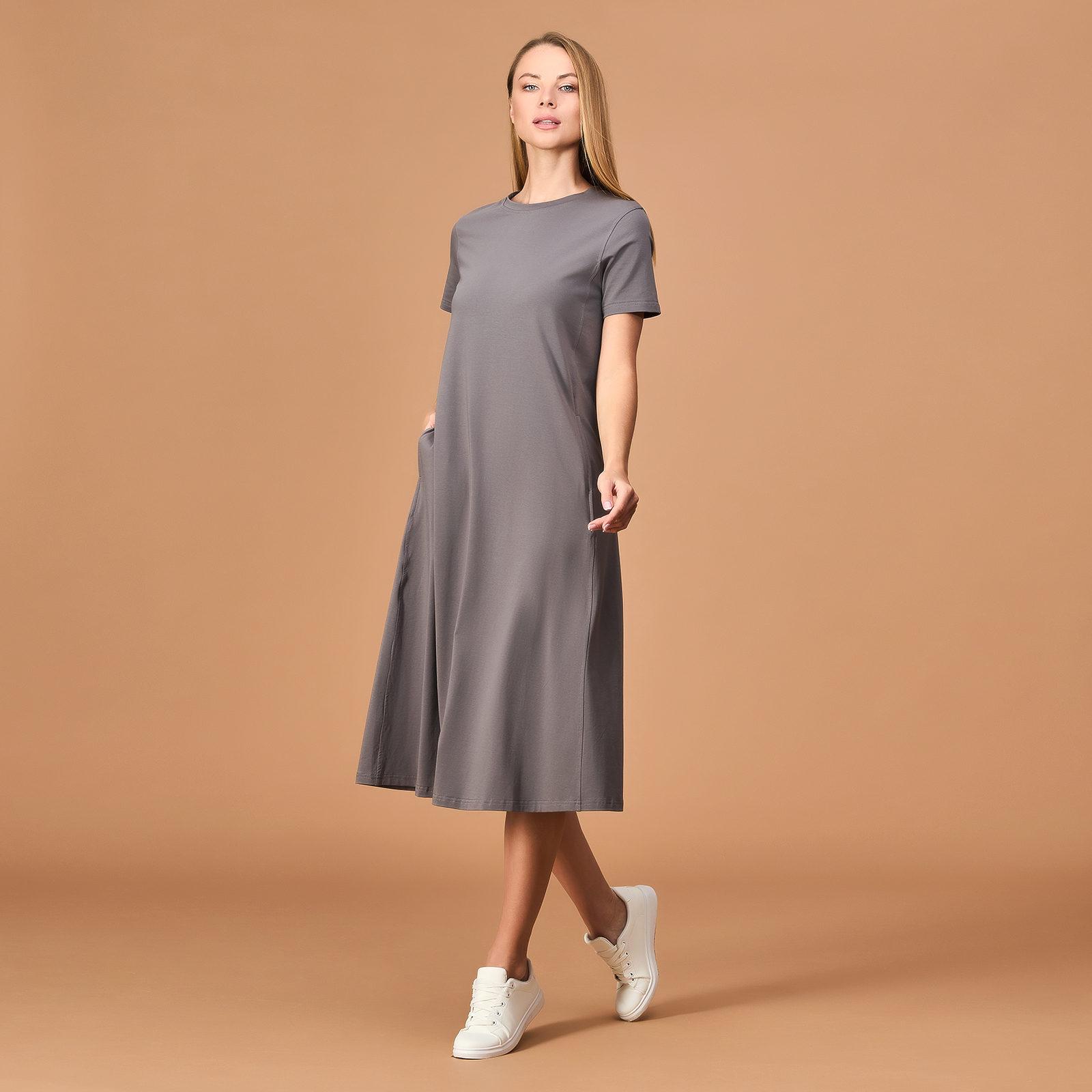 Платье Massimo, серое CozyHome, цвет серый, размер 42-44