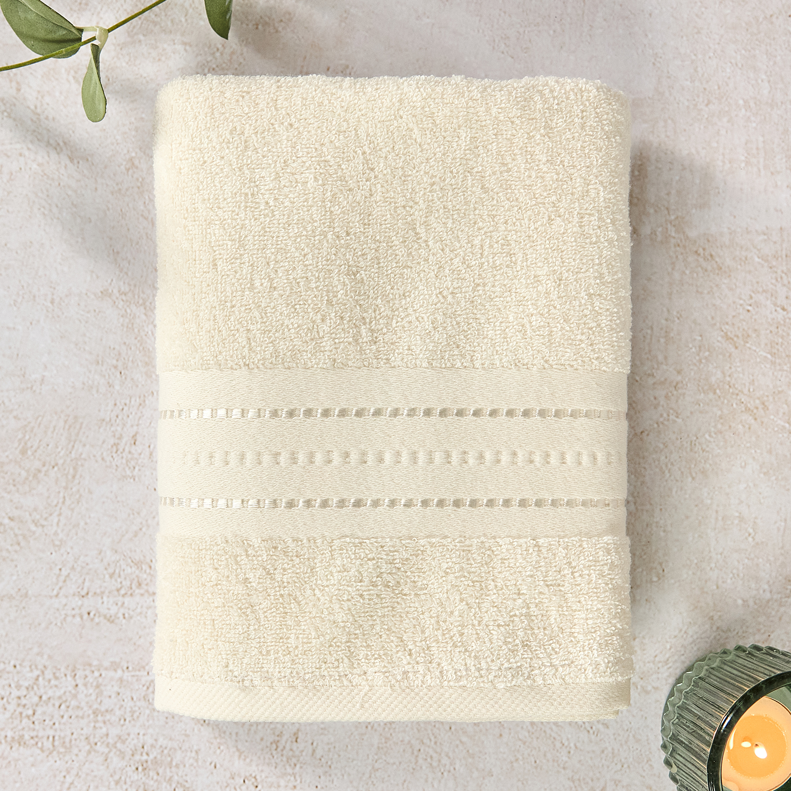 Полотенце махровое Базена/Basena, молочное