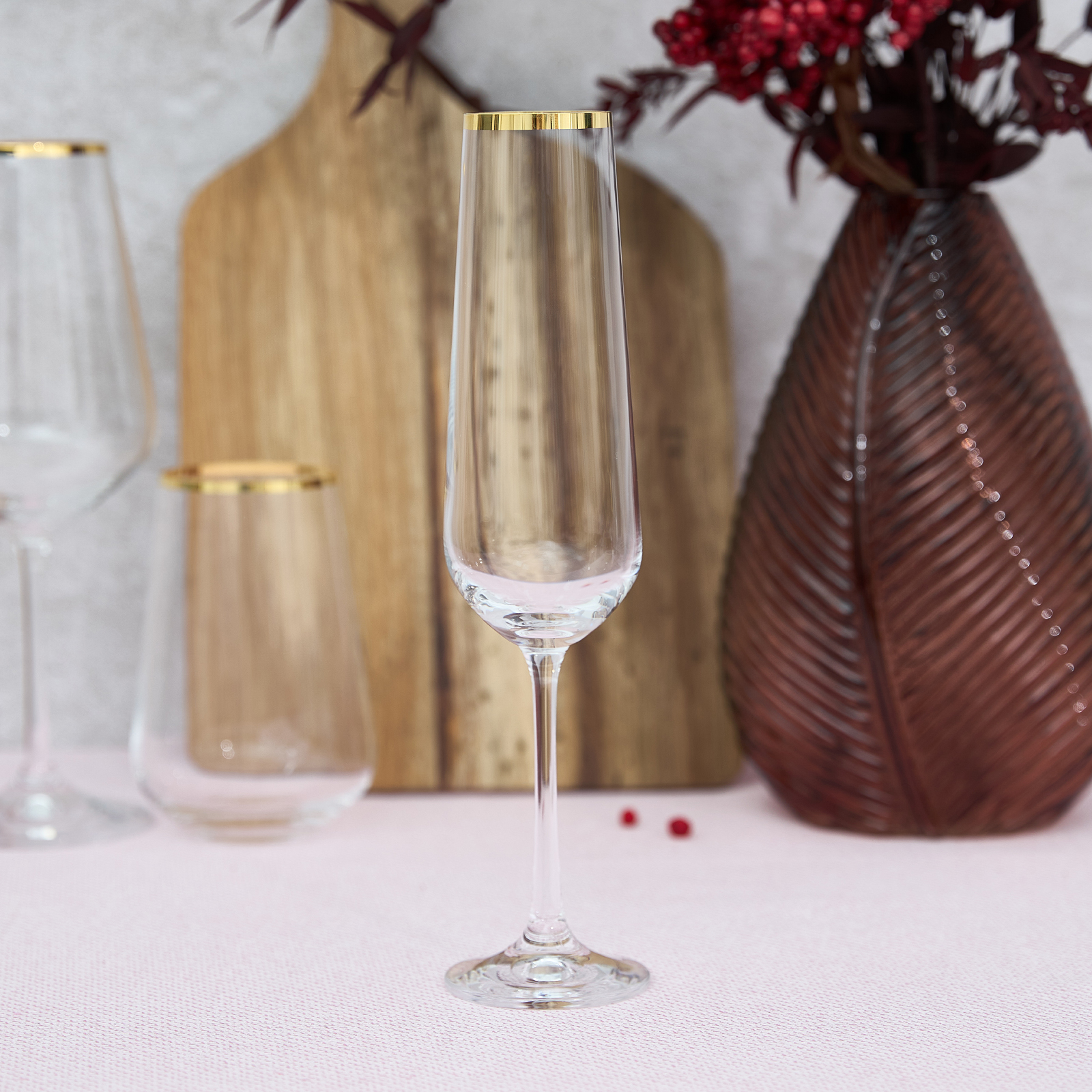 бокал для вина с гравировкой kasandra gold Бокал для шампанского Kasandra Gold