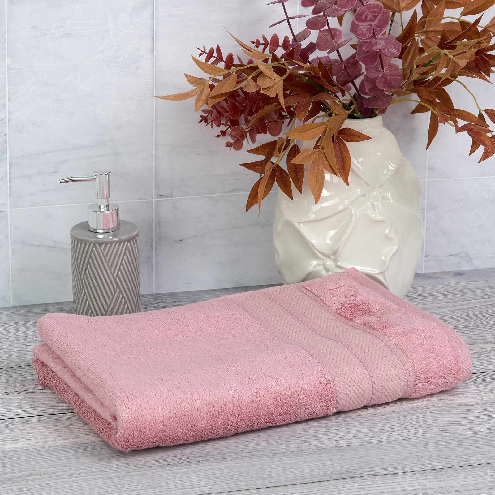 Полотенце махровое Cozy Bamboo, розовое полотенца махровое 50х90 см