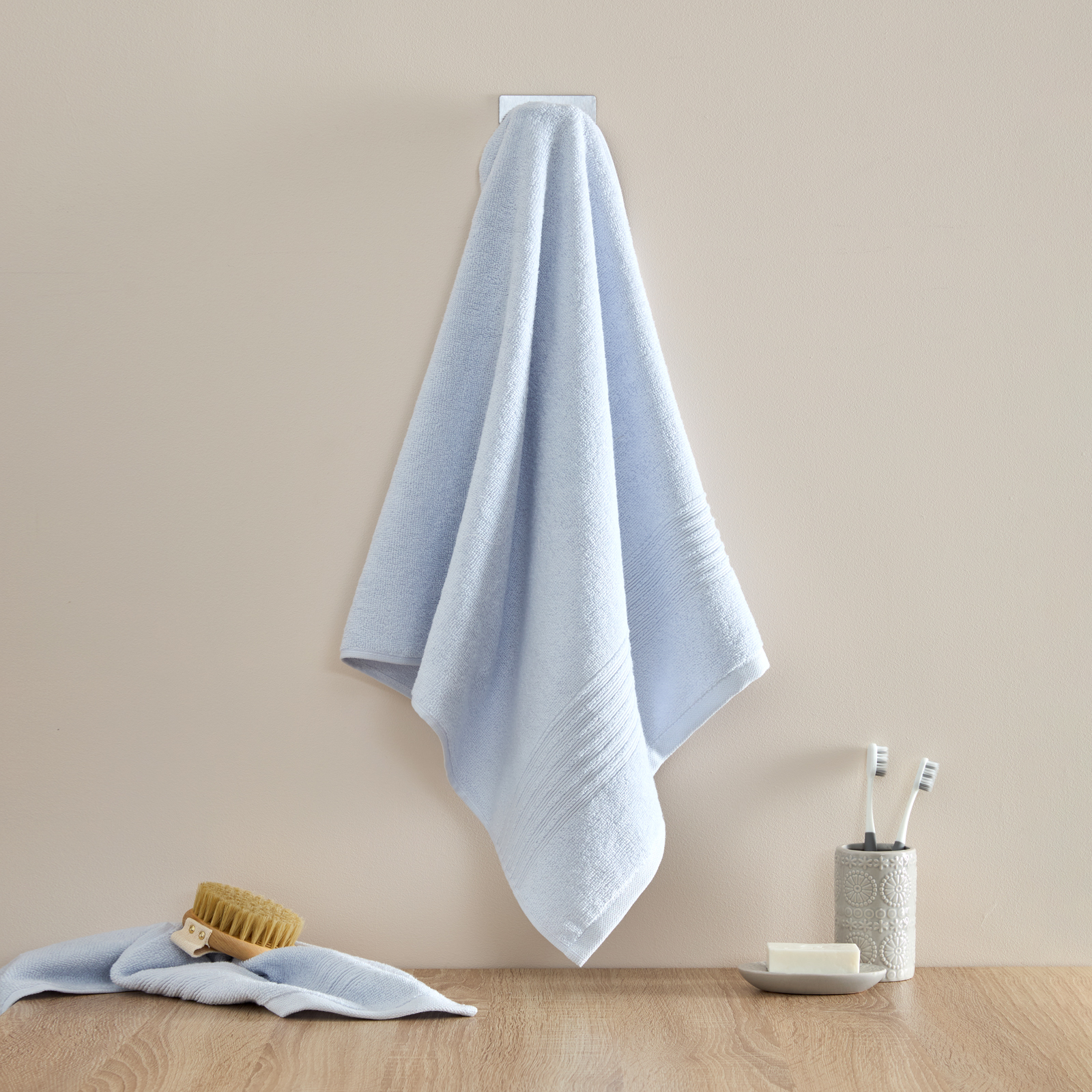 Полотенце махровое Fiorenza, голубое полотенце махровое mundotextil extra soft l brown 30х50