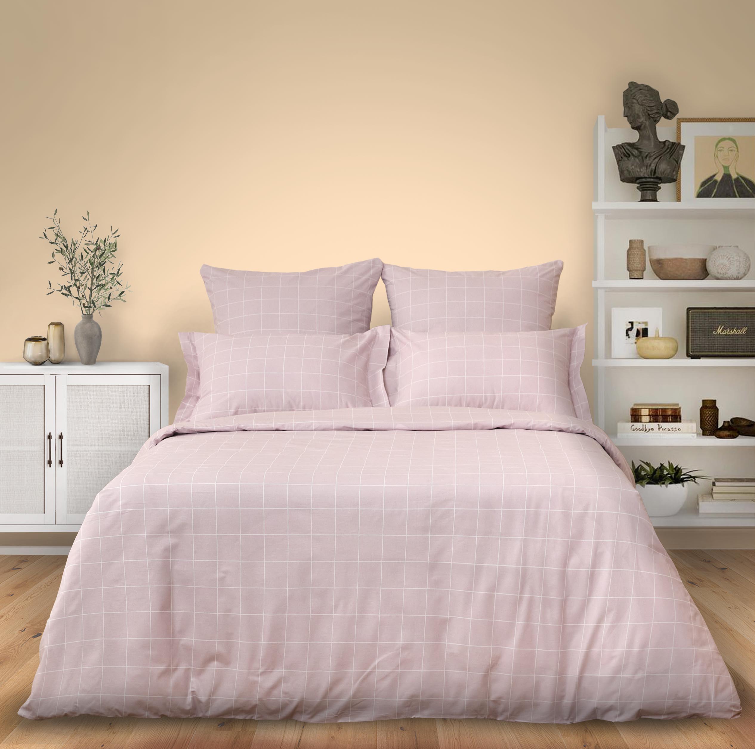 Постельное белье полукомплект Quadretti, розовое CozyHome, цвет розовый, размер Евро - фото 2