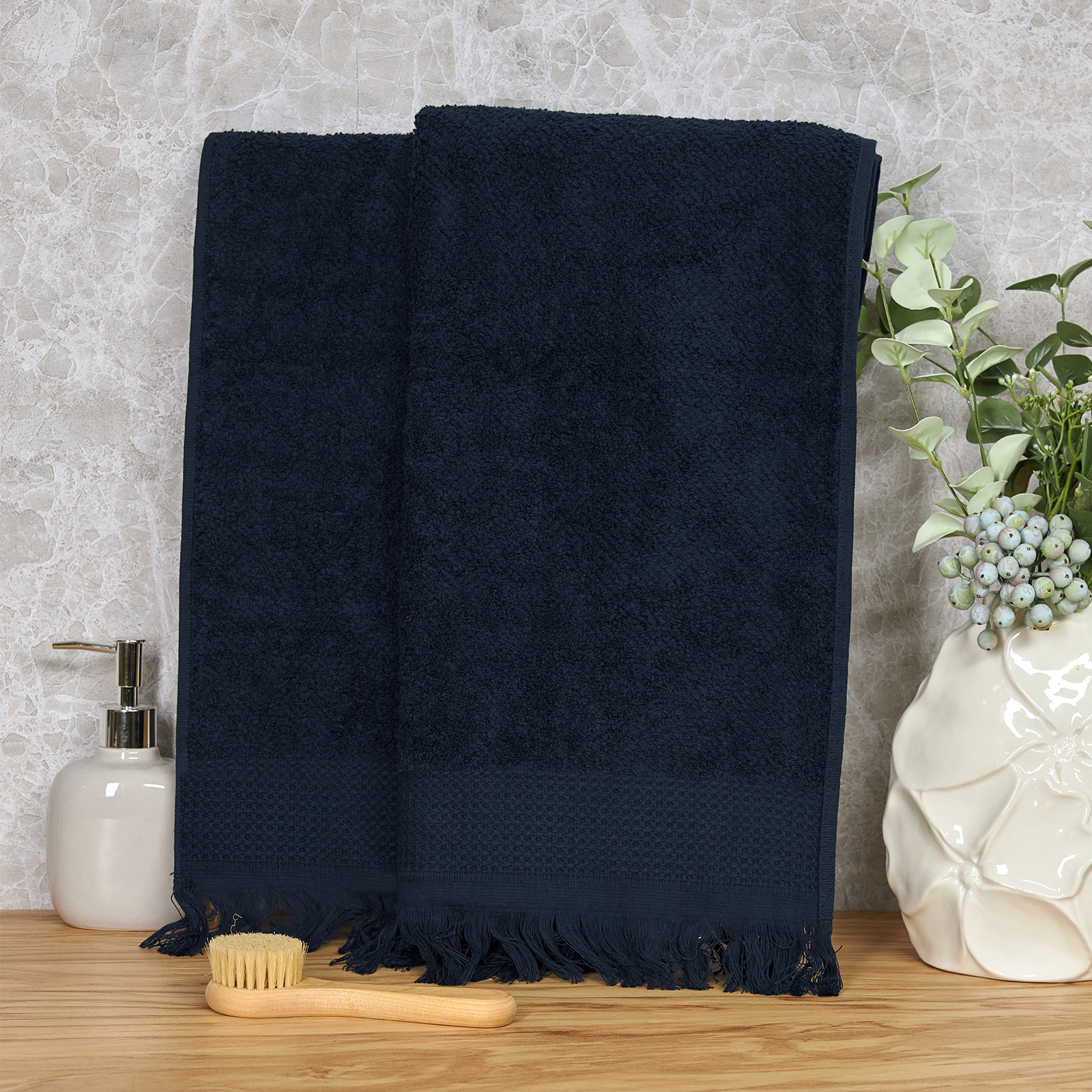Полотенце махровое Finezza, синее махровое полотенце bahar powder пудровое для ног 50х90 см