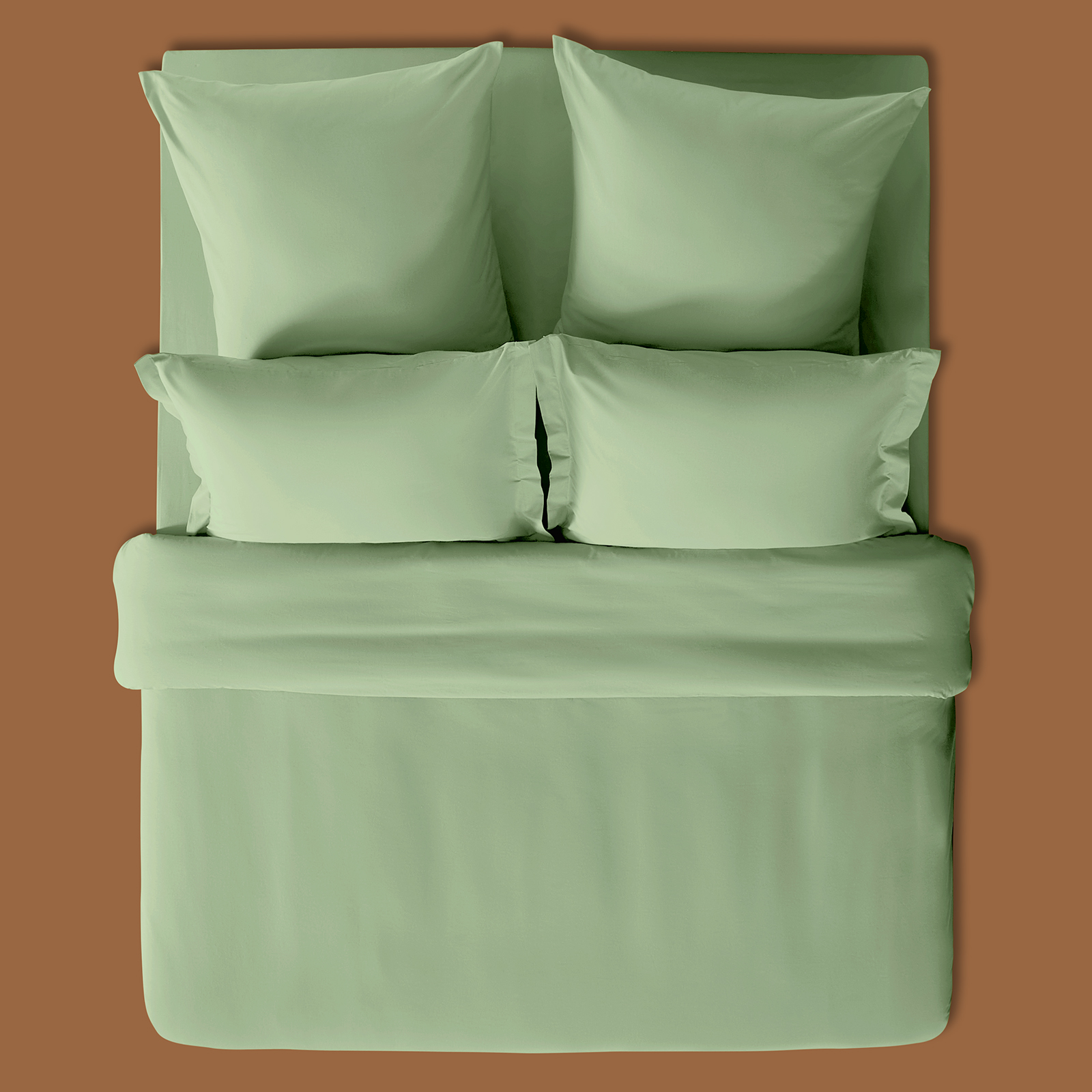 Постельное белье Smoke green CozyHome, цвет зеленый, размер Семейный - фото 7