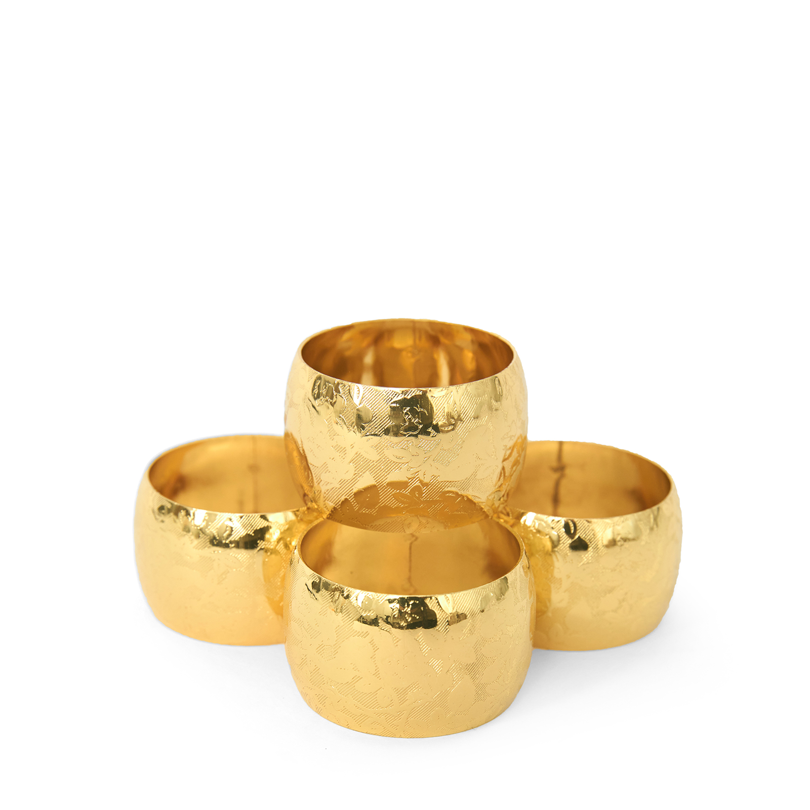 Набор колец для салфеток 4 шт. Gold pattern CozyHome, цвет золотой, размер Один размер - фото 3