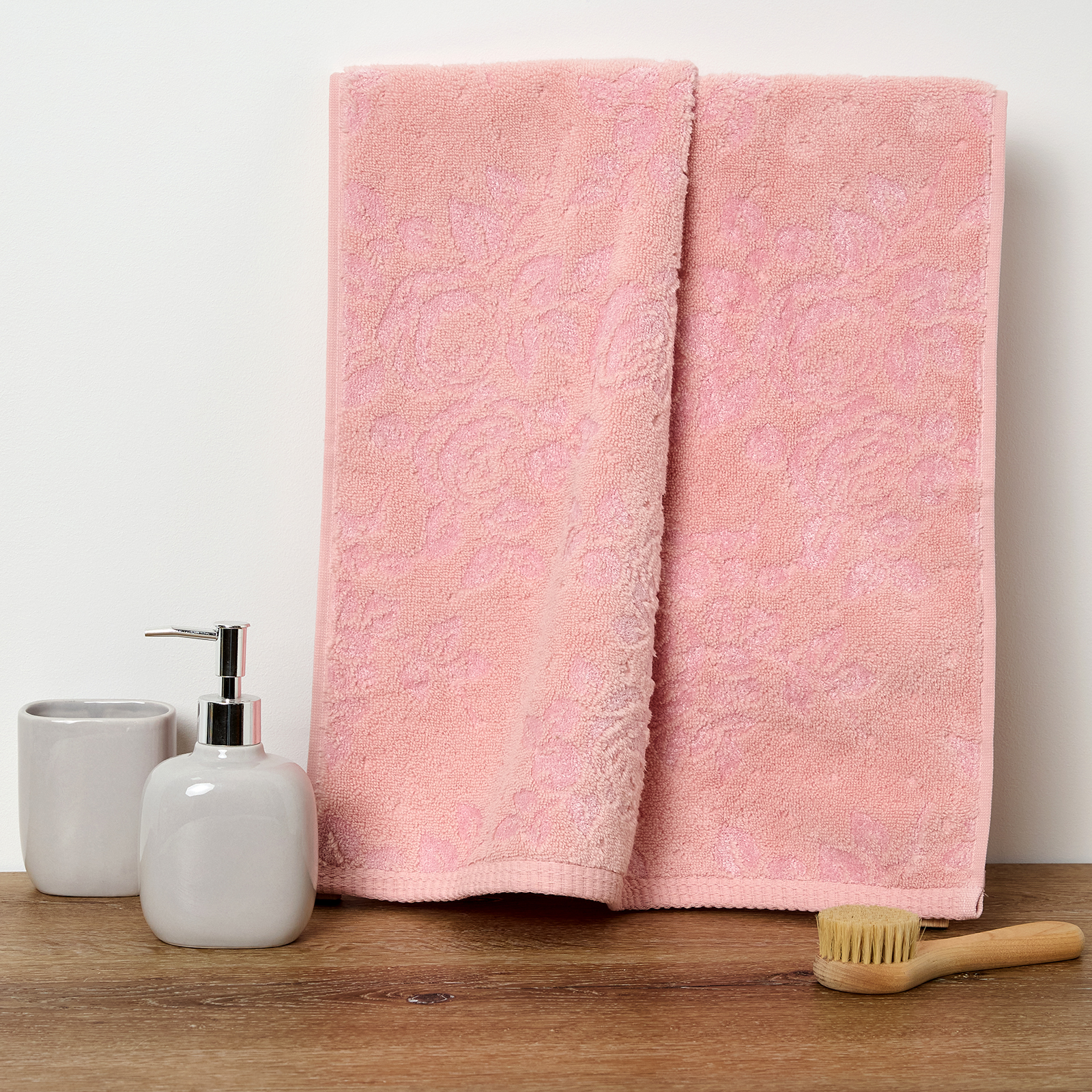 Полотенце махровое Rosina, розовое пончо nat махровое розовое без вышивки рост 116 134 см