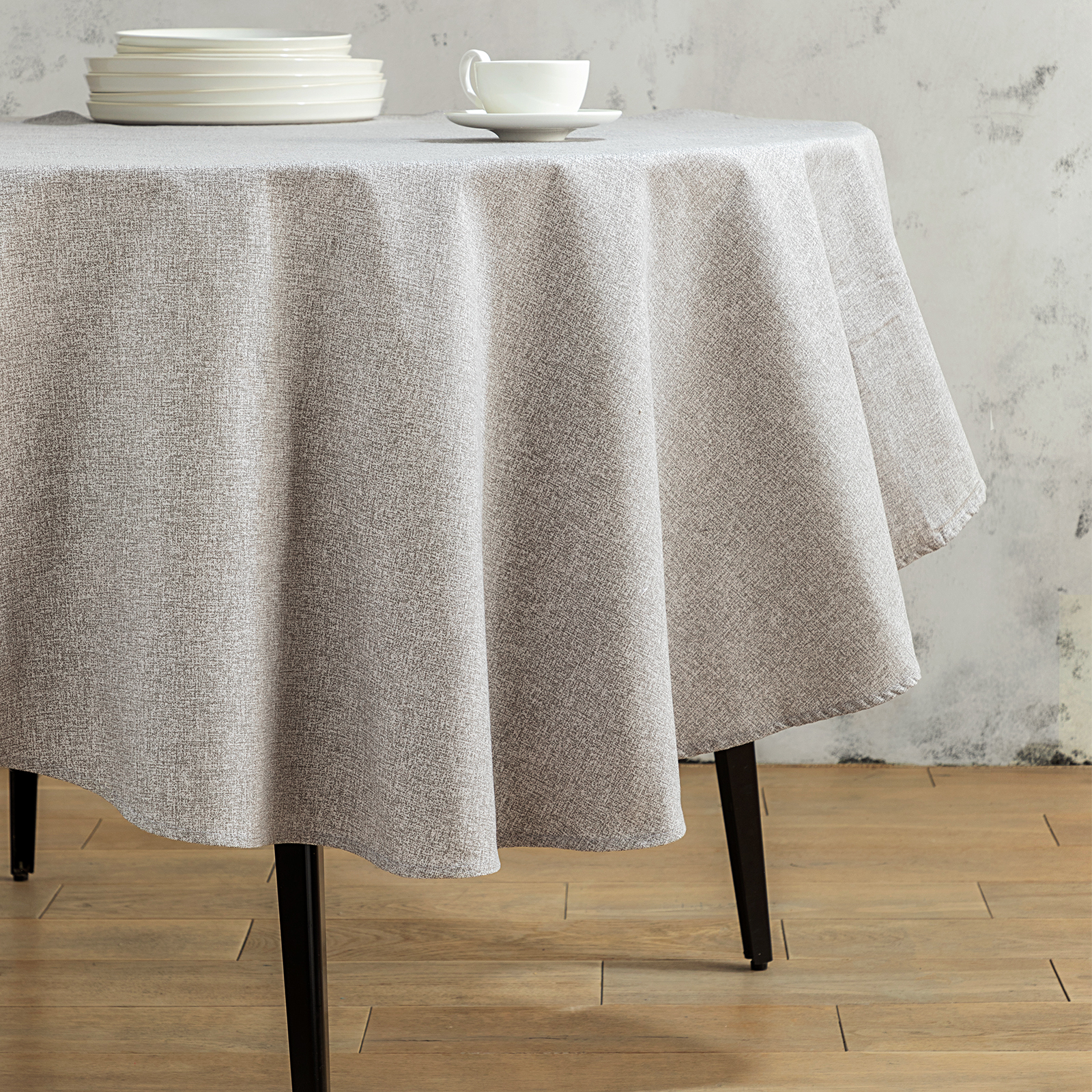 Скатерть круглая Листья/Fogliame серая