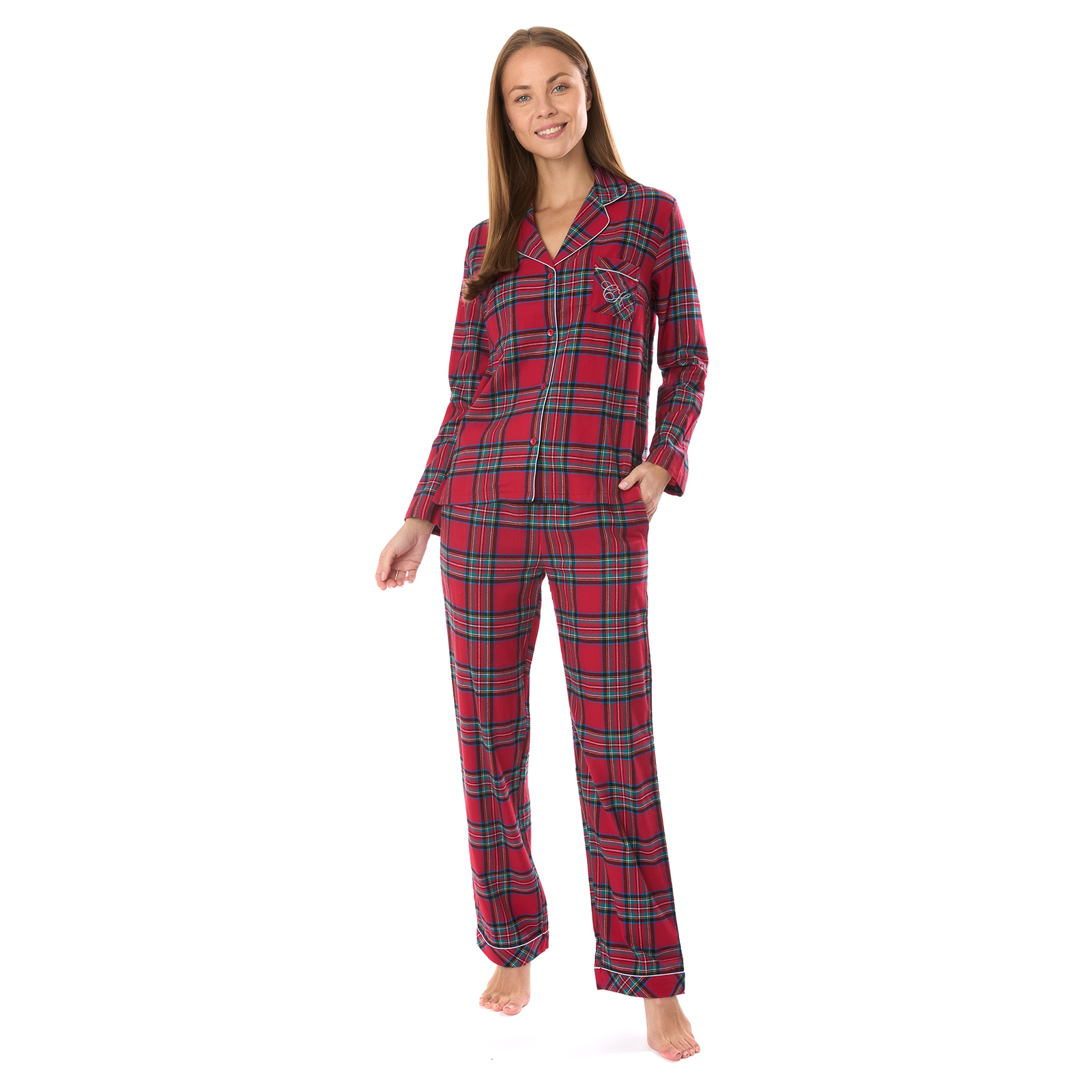 Пижама Courchevel жен пижама с брюками арт 16 0661 красный р 46