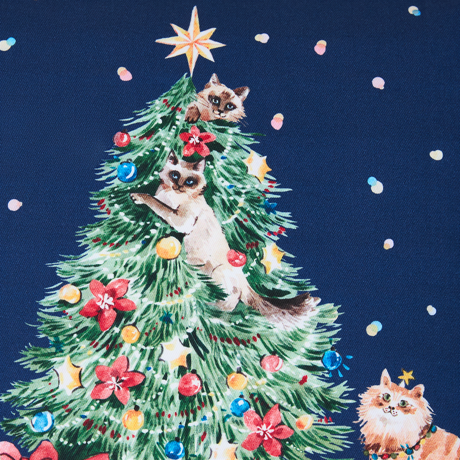 Наволочка декоративная Christmas cats-1 CozyHome, цвет синий, размер 45х45 - фото 2