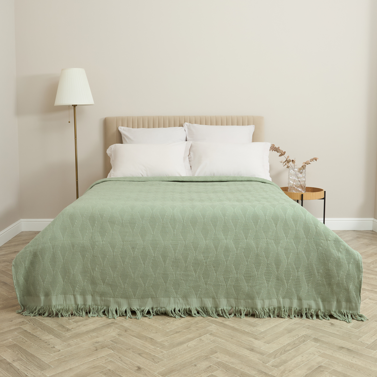 Покрывало Вафля/Cialda, зеленое