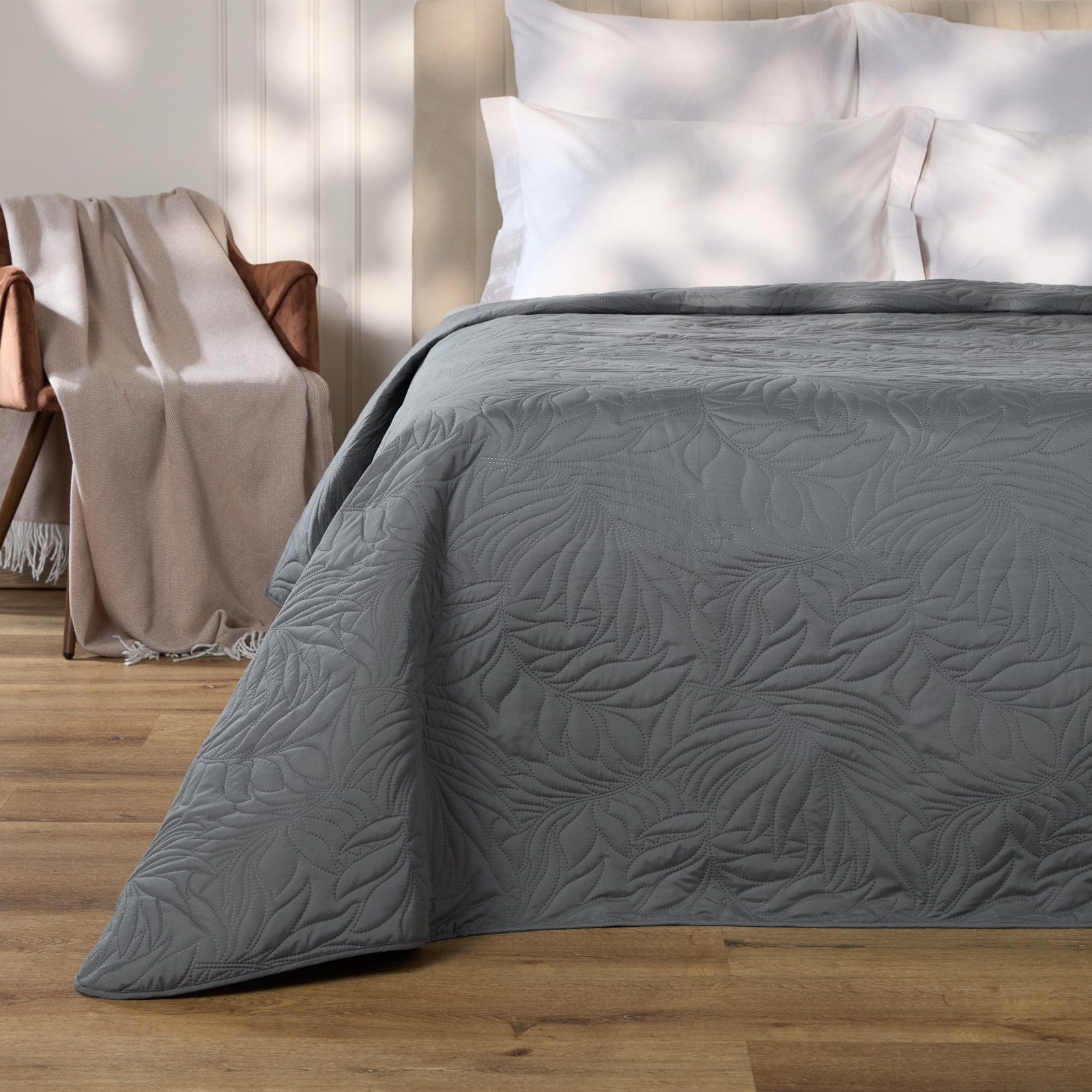 Покрывало Листочки/Fogliare, графит