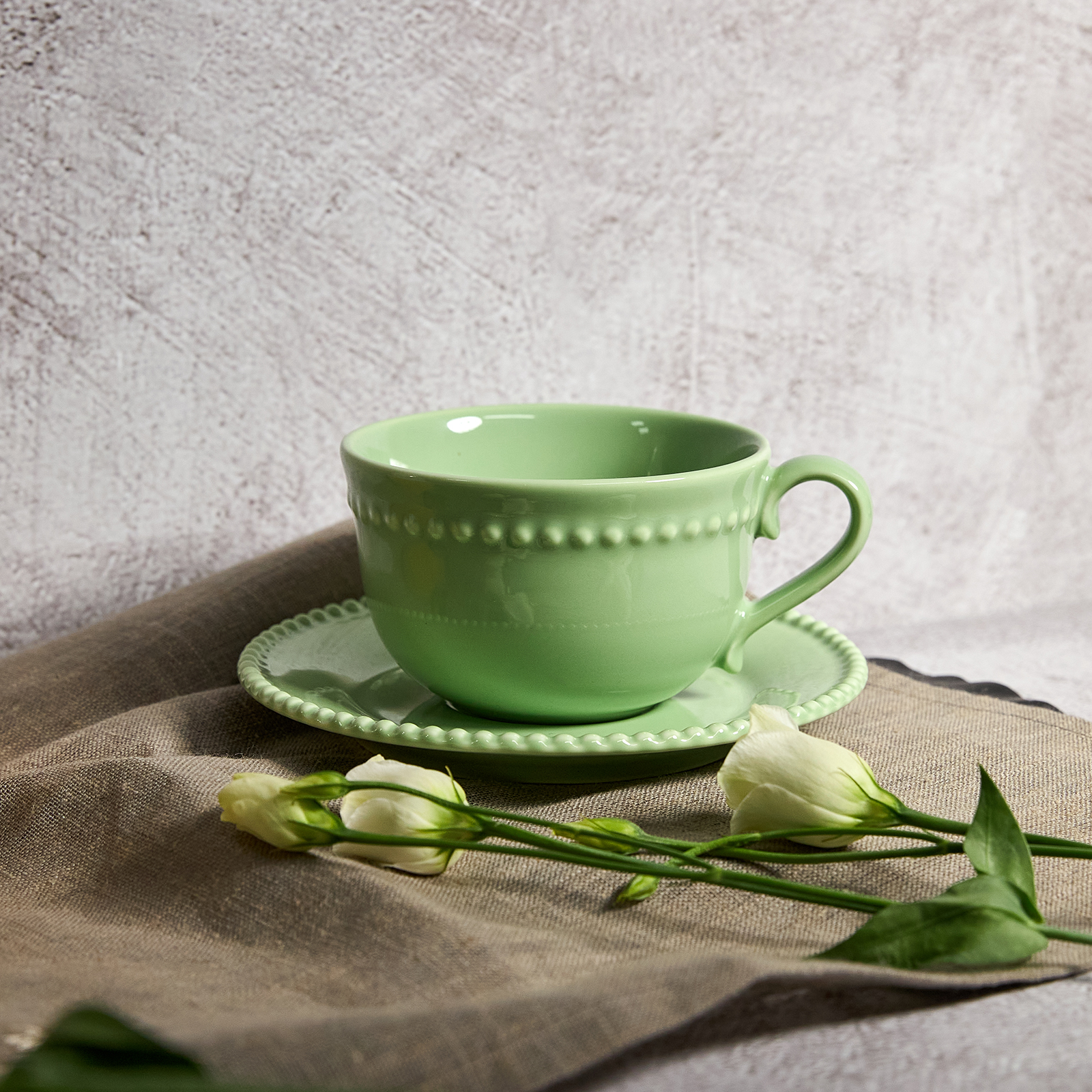 Чайная пара Grace, зеленая CozyHome, цвет зеленый, размер Один размер