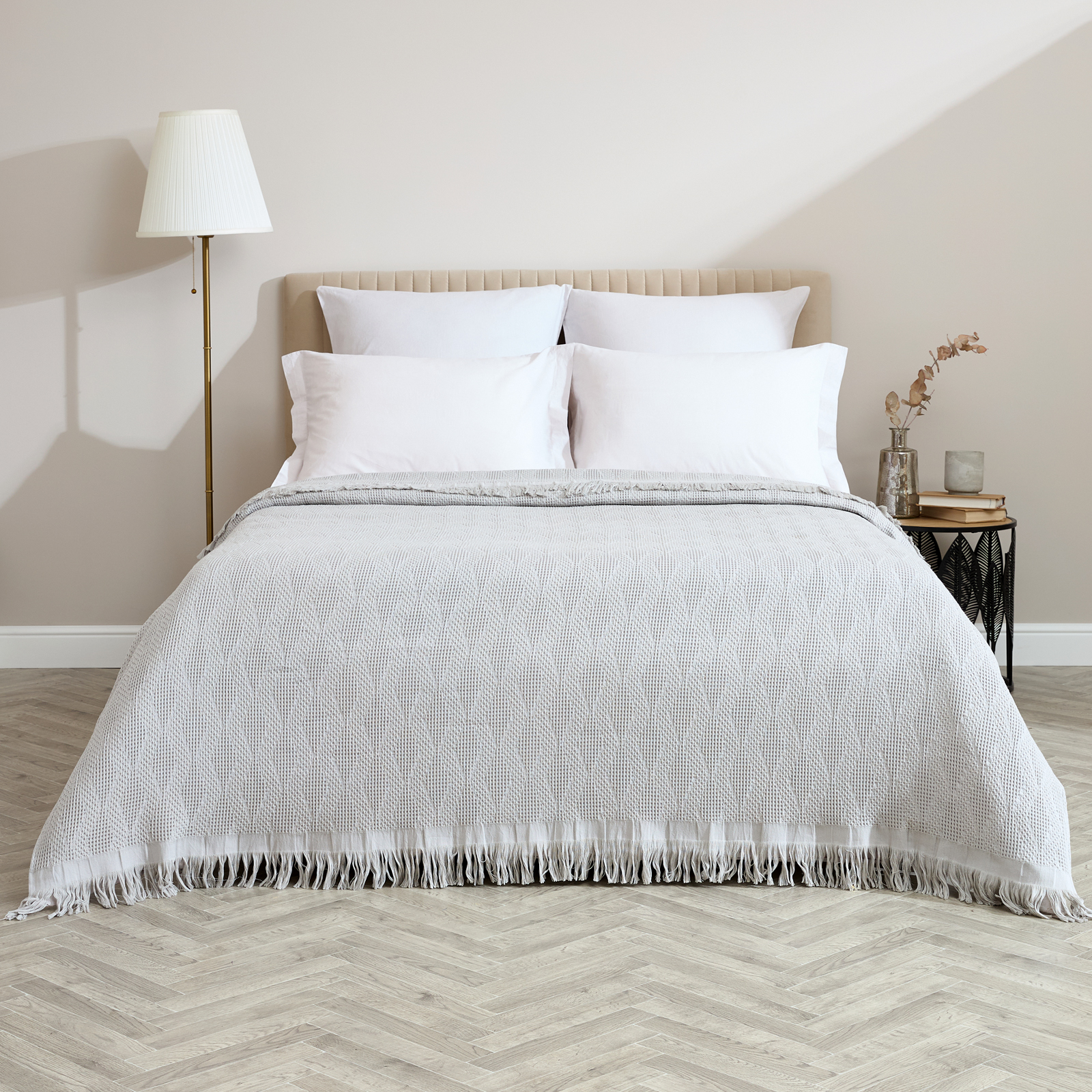 Покрывало Вафля/Cialda, серое