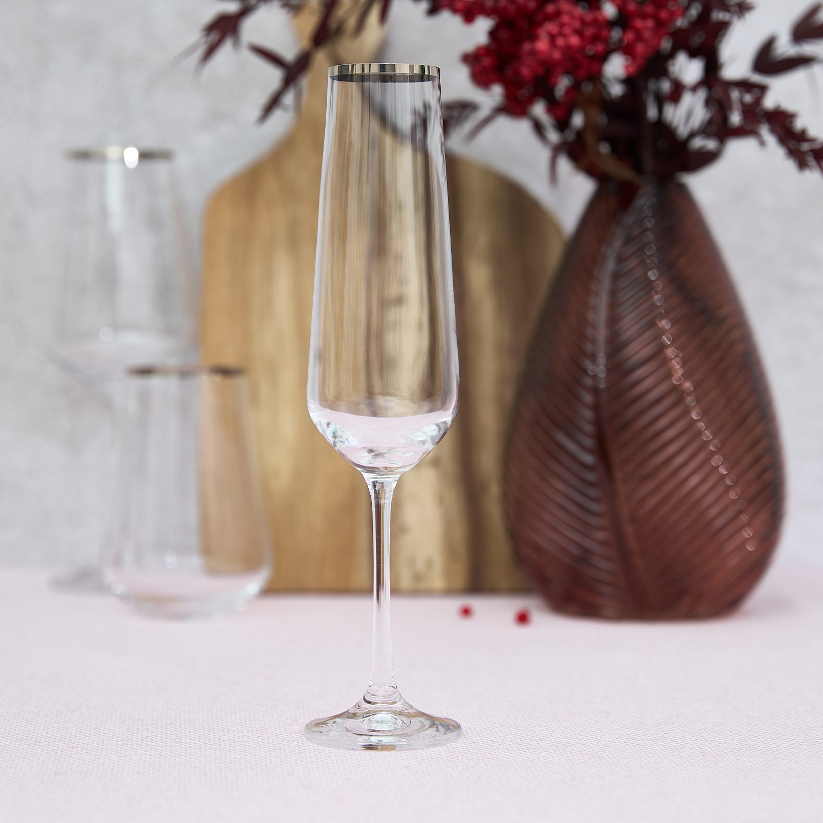 бокал для шампанского с гравировкой kasandra silver Бокал для шампанского Kasandra Silver
