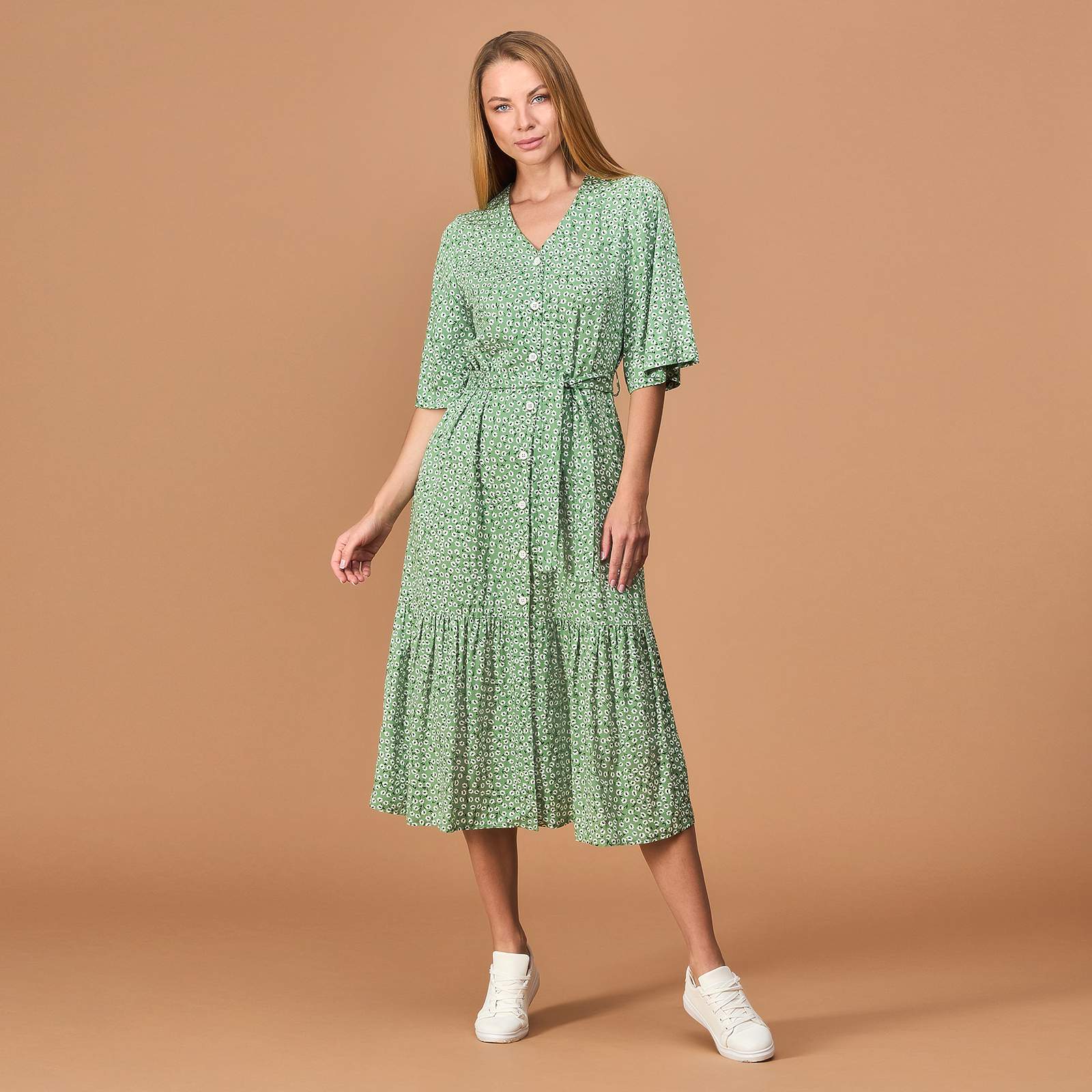 Платье Summer, зеленое CozyHome, цвет зеленый, размер 50-52