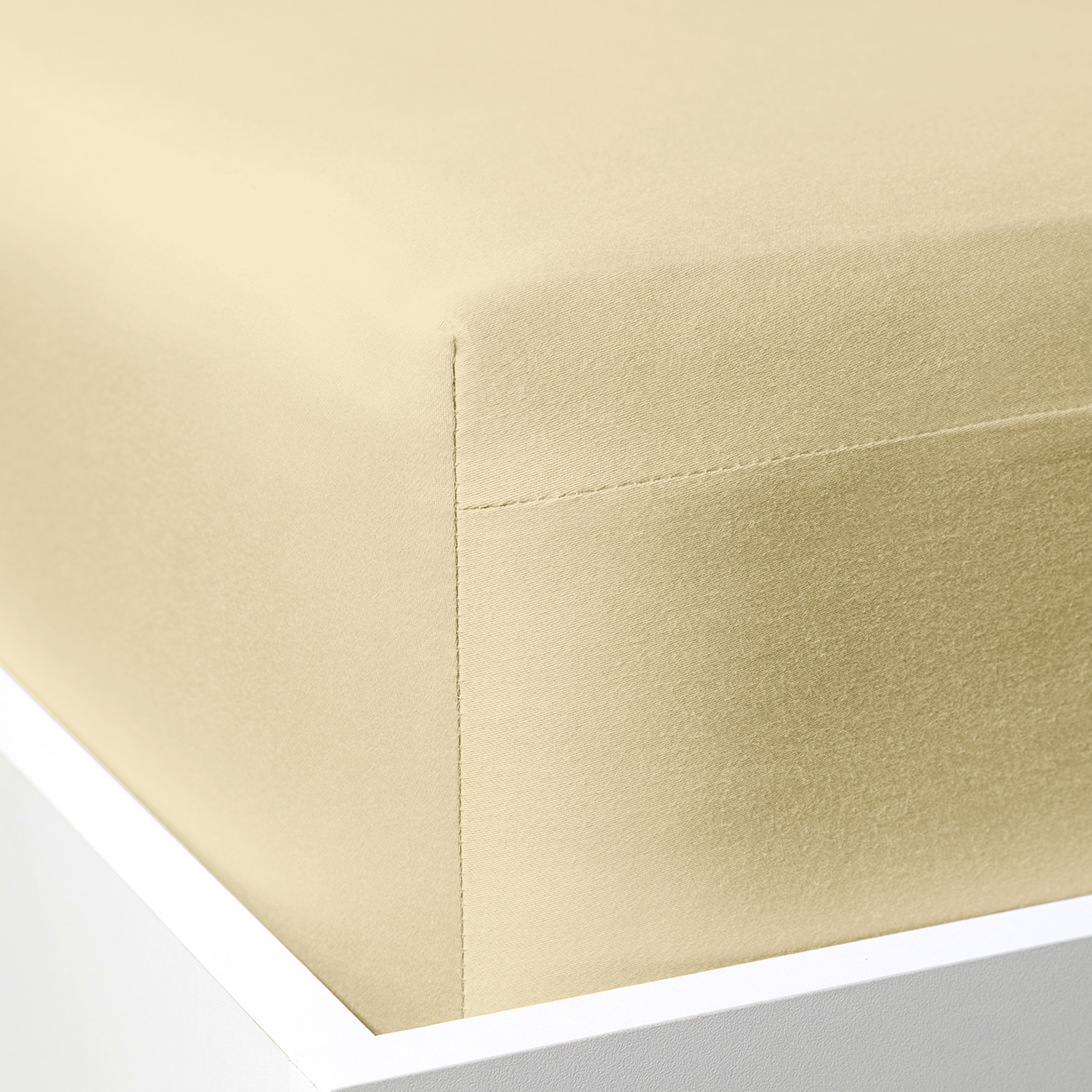 Простыня на резинке Экрю сатин 40968