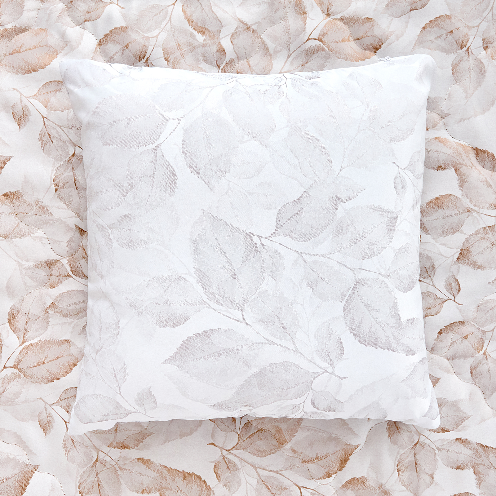 Подушка декоративная Foglie, белая марсель 90х190 белый жаккард leo