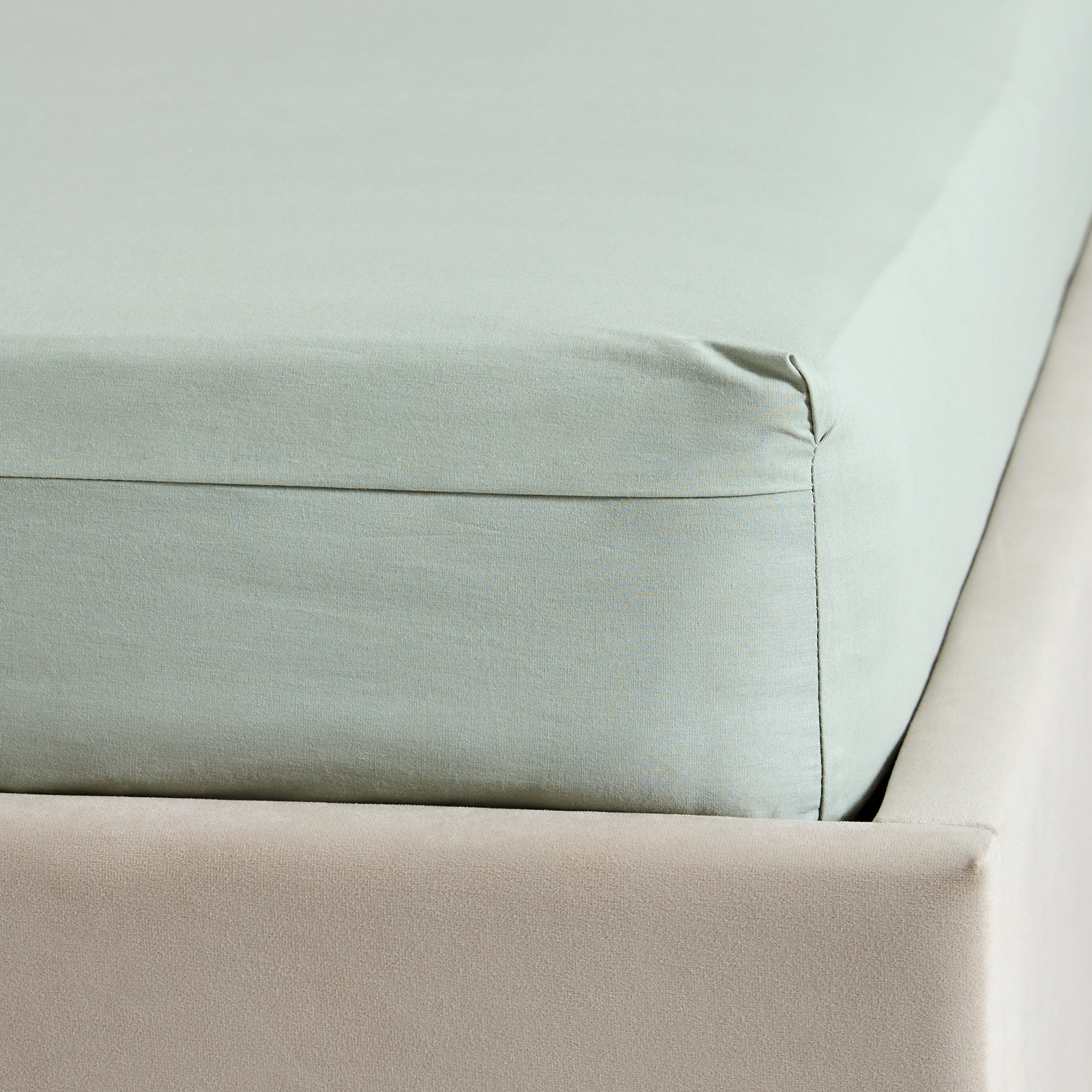 Простыня на резинке Светло-оливковый, перкаль